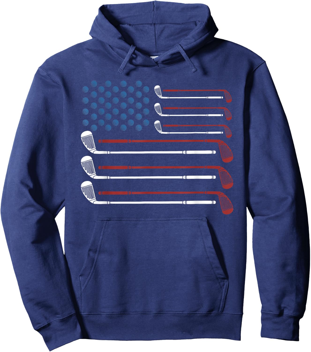 Amerikan Unabhngigkeitstag-Erinnerungspatriot Golf Clubs USA Flag Red White and Blue Hoodie - Hoodie | Navy