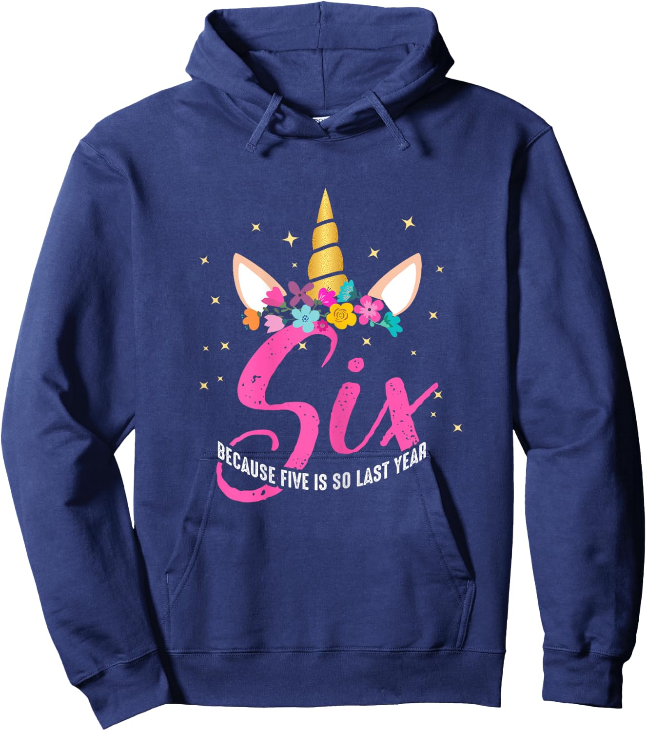 6 Years Old Birthday Girl Gifts Unicorn 6th Birthday Hoodie - Hoodie | Navy