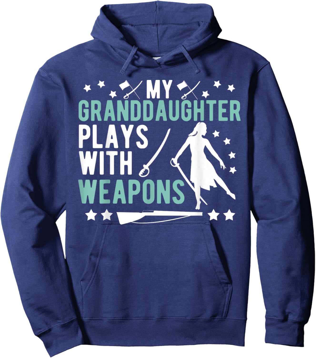 My Granddaughter Color Guard Grandpa Funny Guard Grandfather Hoodie - Hoodie | Navy