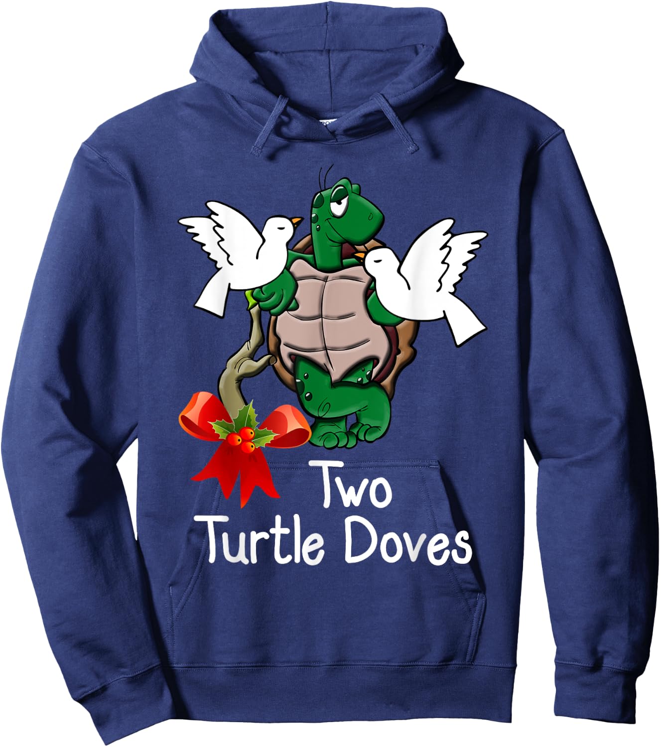 Funny Two Turtle Doves Twelve Days of Christmas Hoodie - Hoodie | Navy