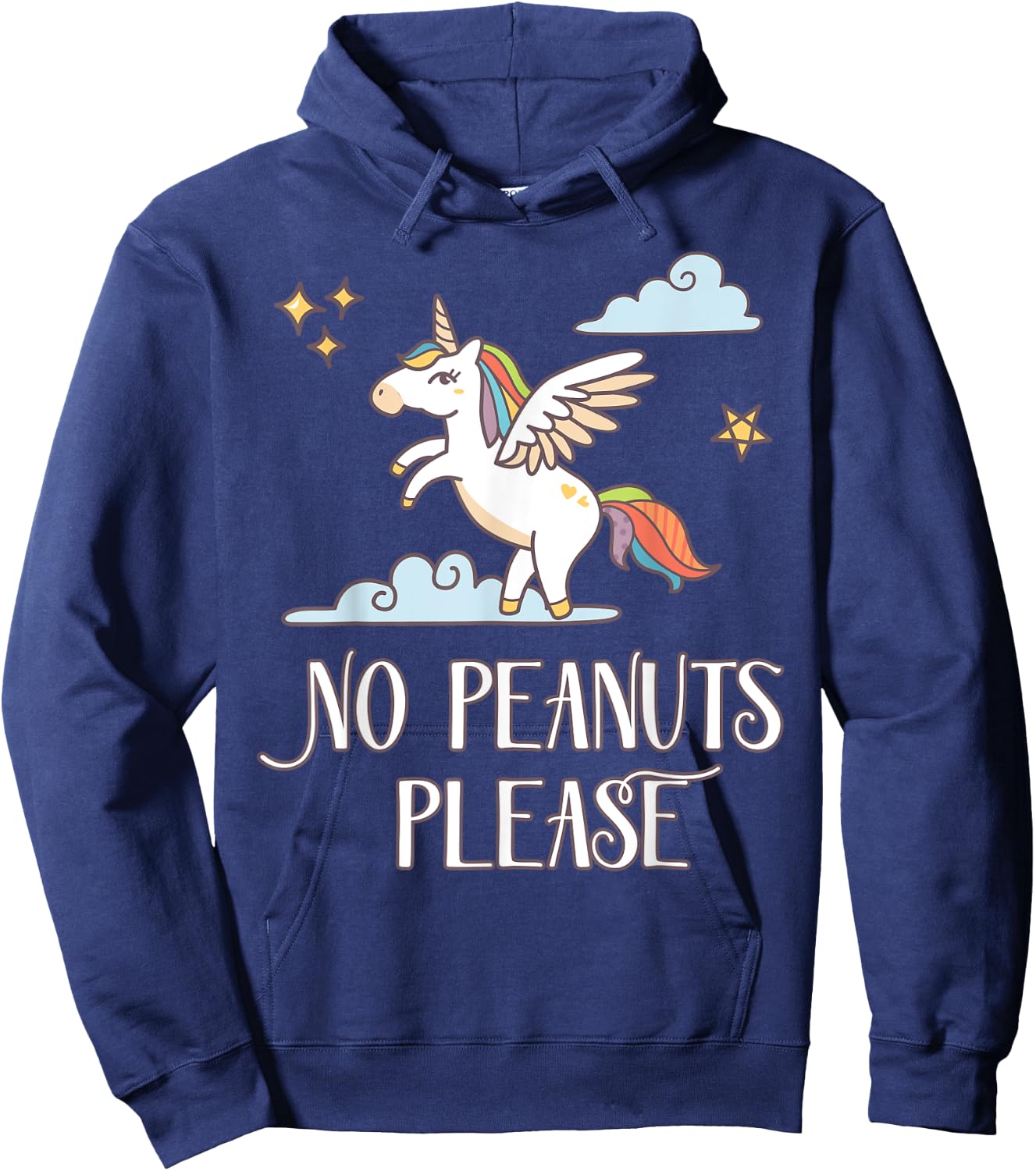 No Peanuts Please - Unicorn Theme for Peanut Allergy Hoodie - Hoodie | Navy