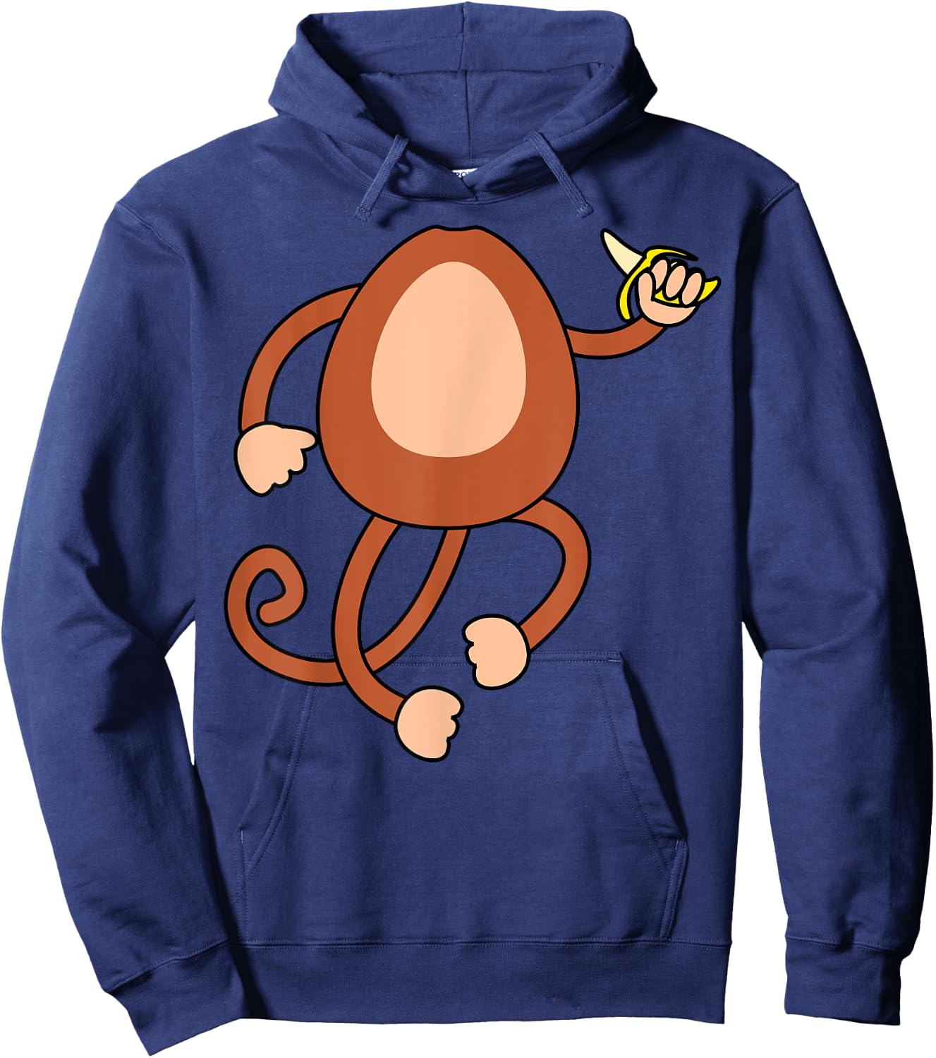 Monkey Holding Banana Costume Funny Easy Halloween Gift Hoodie - Hoodie | Navy