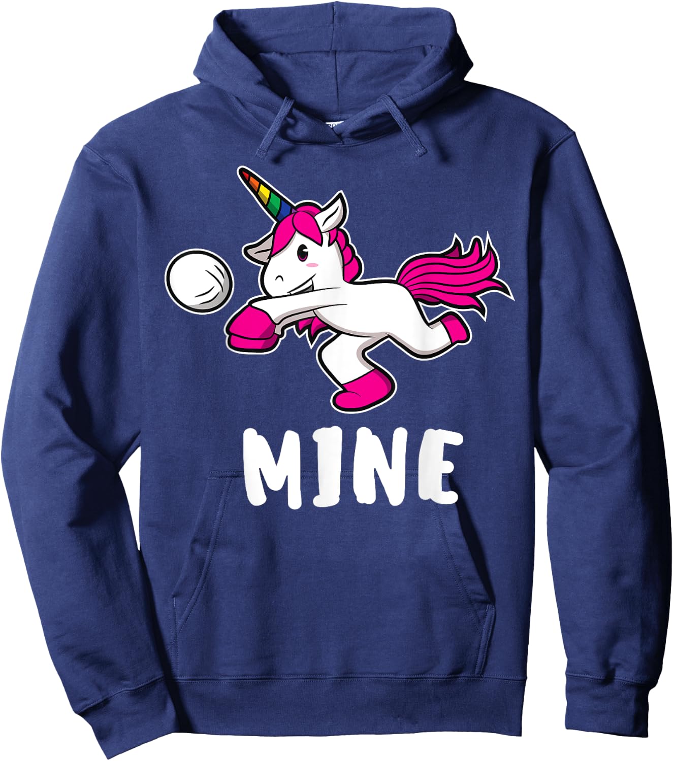 Funny Mine Volleyball Unicorn For Volleyball Girls Hoodie - Hoodie | Navy