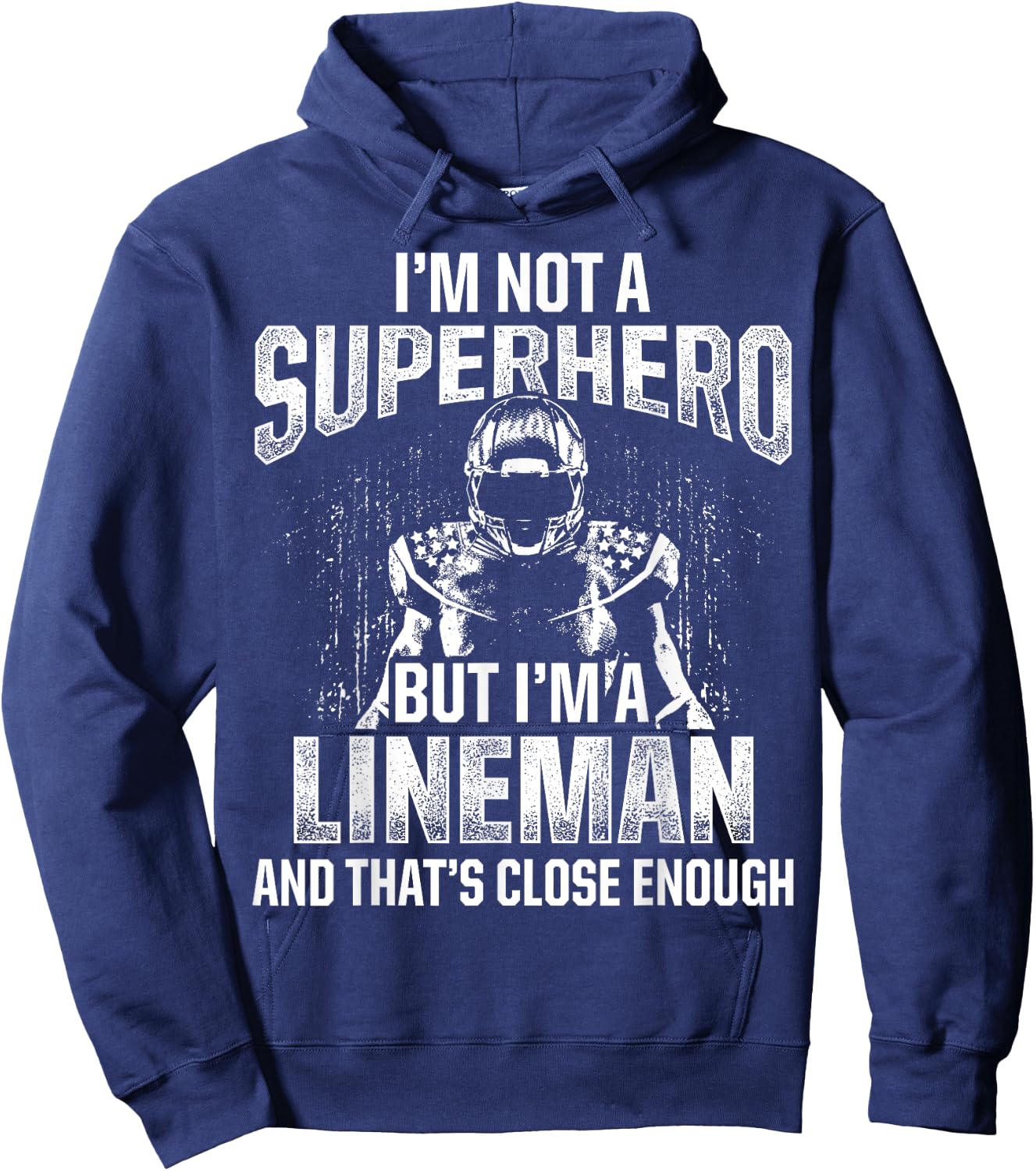 Football Lineman Hero Offensive Defensive Player Hoodie - Hoodie | Navy