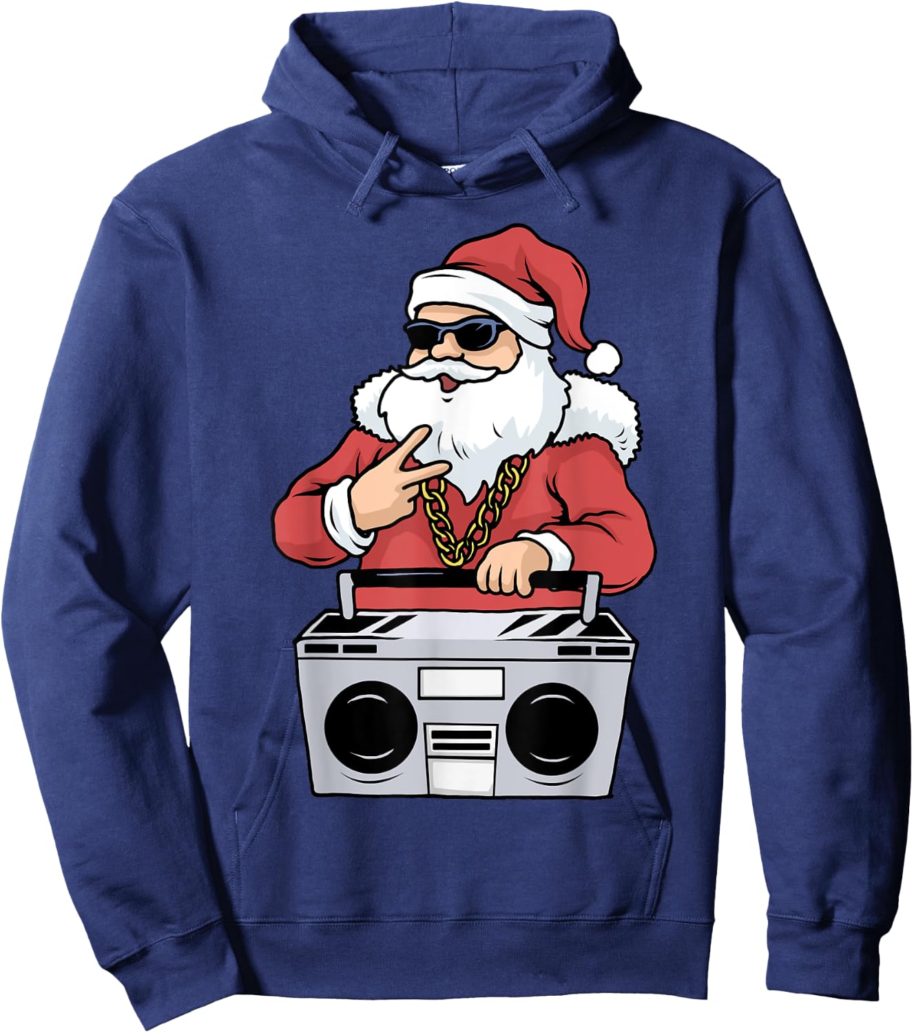 Hip Hop Santa Claus Gangster Christmas Ghettoblaster Hoodie - Hoodie | Navy