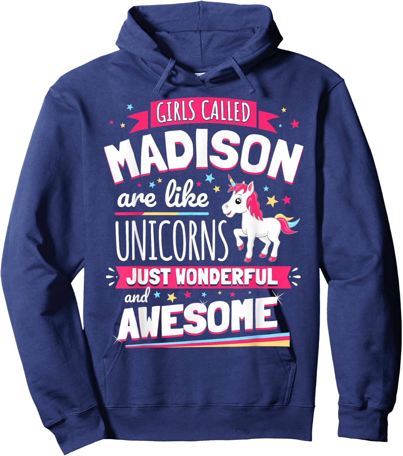 Madison Forename Prename First Given Name Unicorn Hoodie - Hoodie | Navy