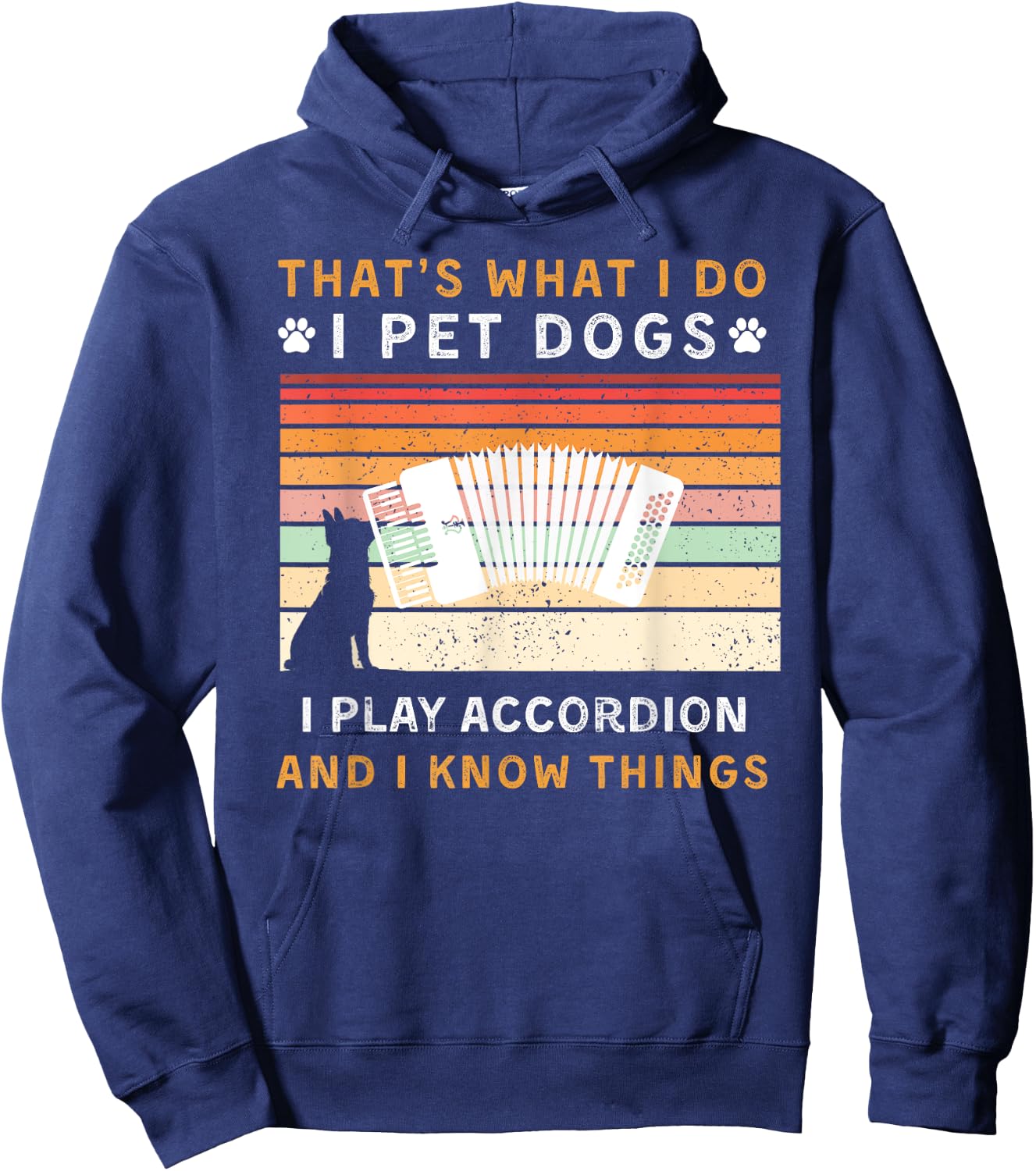 Pet Dogs Play Accordion Know Things Funny Hoodie - Hoodie | Navy