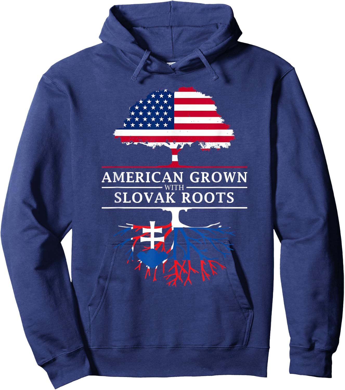 American Grown with Slovak Roots - Slovakia Hoodie - Hoodie | Navy