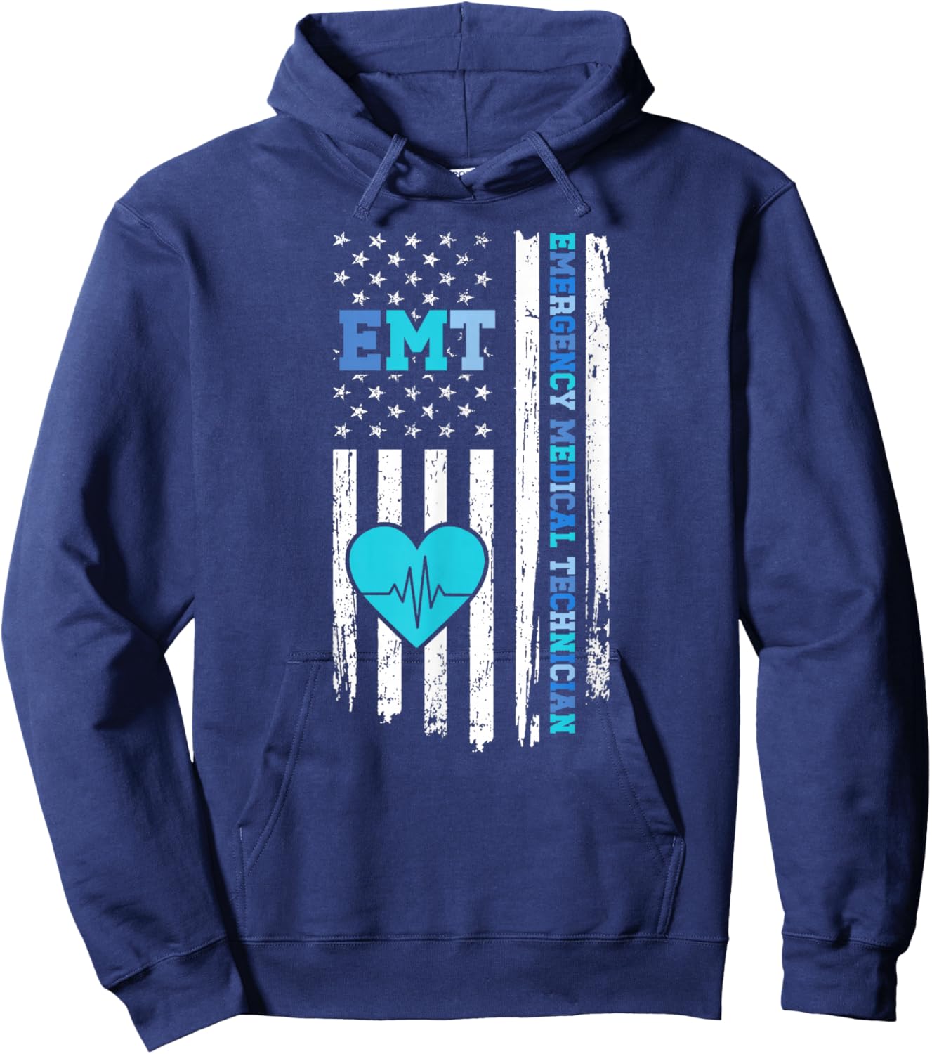 Emergency Medical Technician US Flag EMT Hoodie - Hoodie | Navy