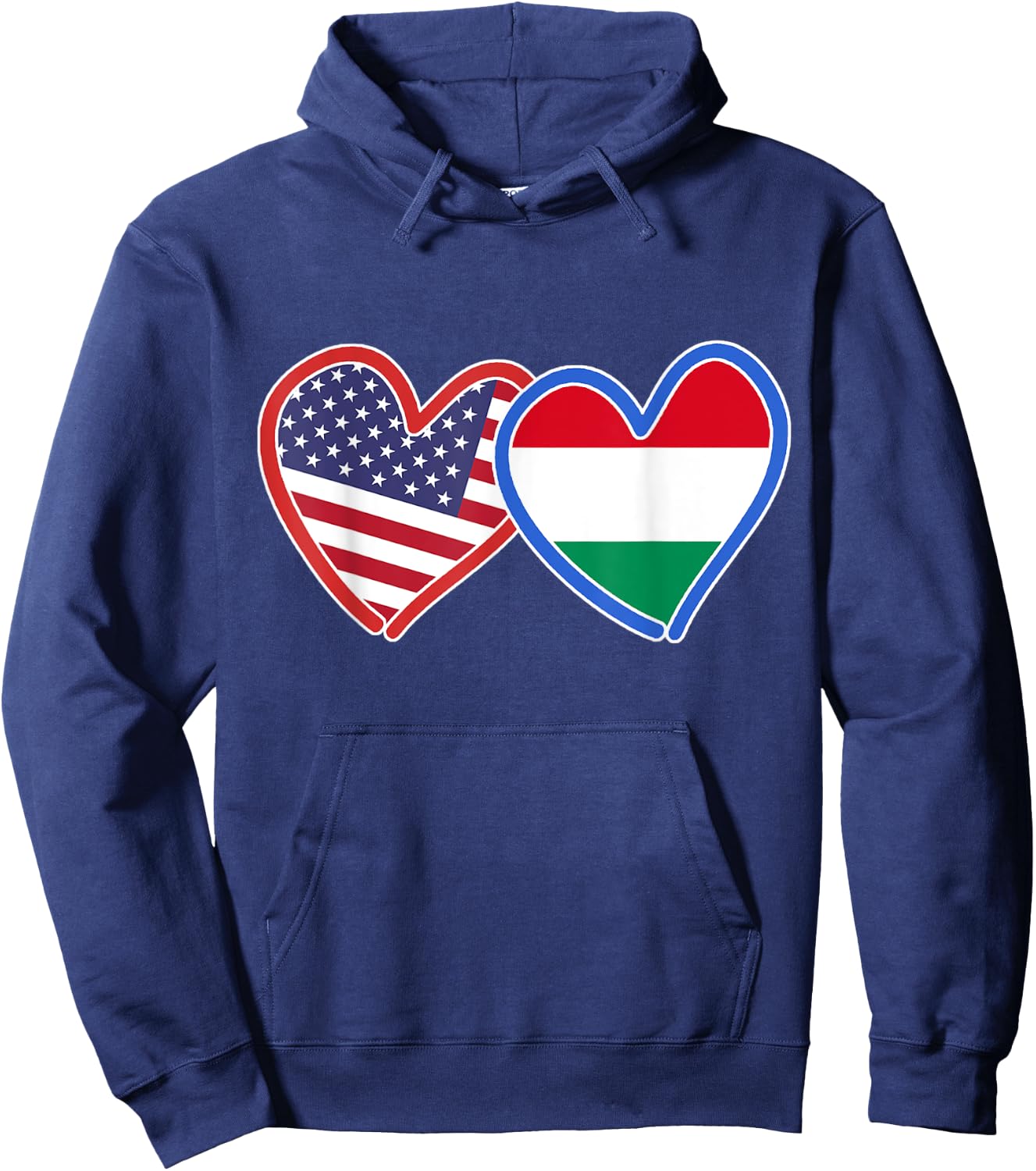 Hungarian American Hungary & America Flag Hoodie - Hoodie | Navy