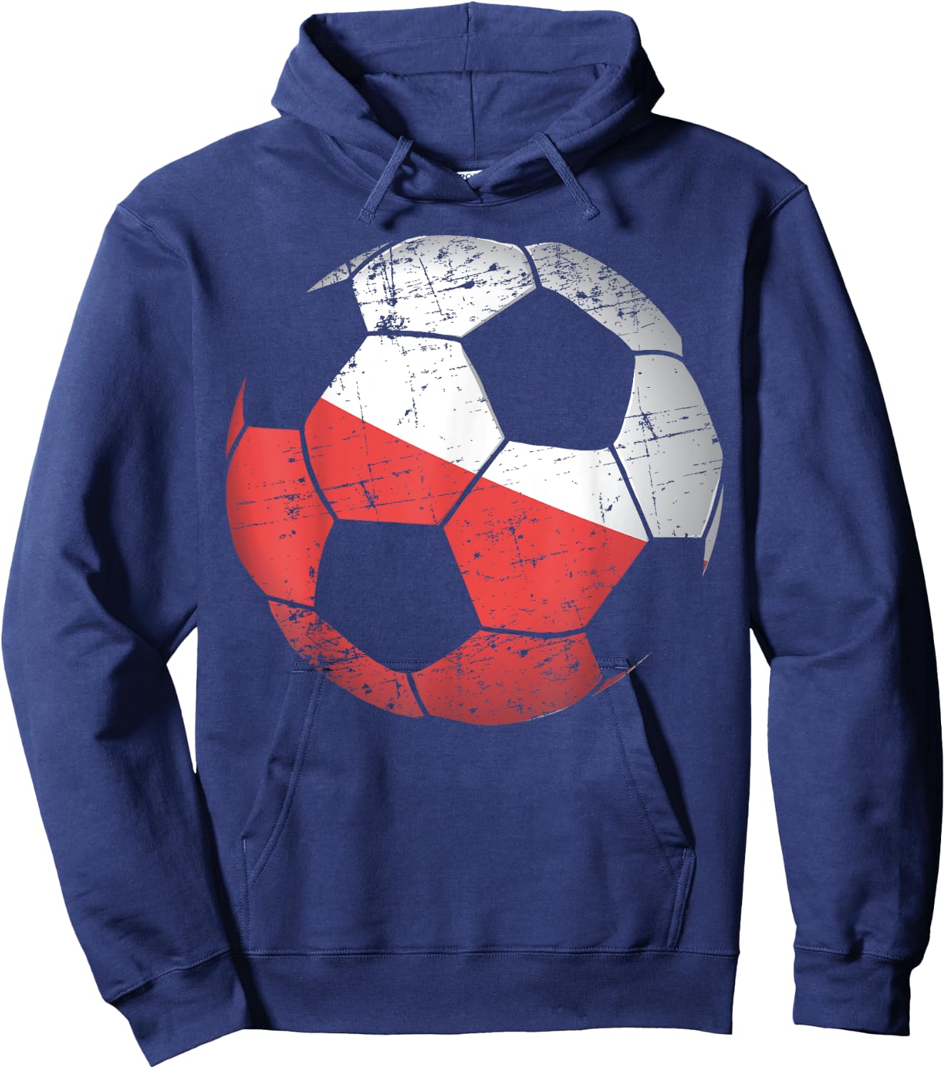 Poland Soccer Ball Flag Jersey Shirt - Polish Football Gift Hoodie - Hoodie | Navy