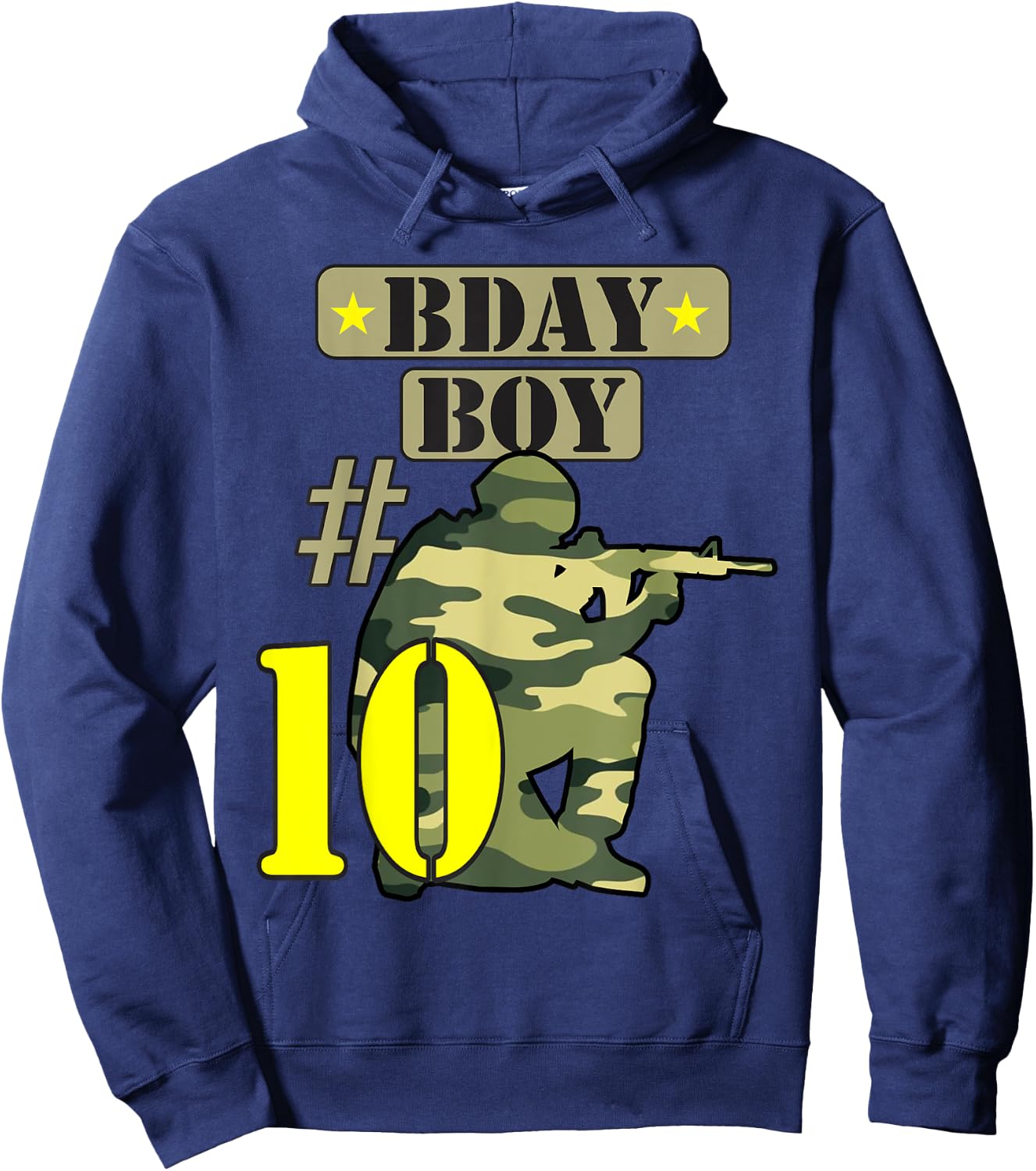10Th Birthday Boy Camo -Ten years old -Camouflage Hoodie - Hoodie | Navy