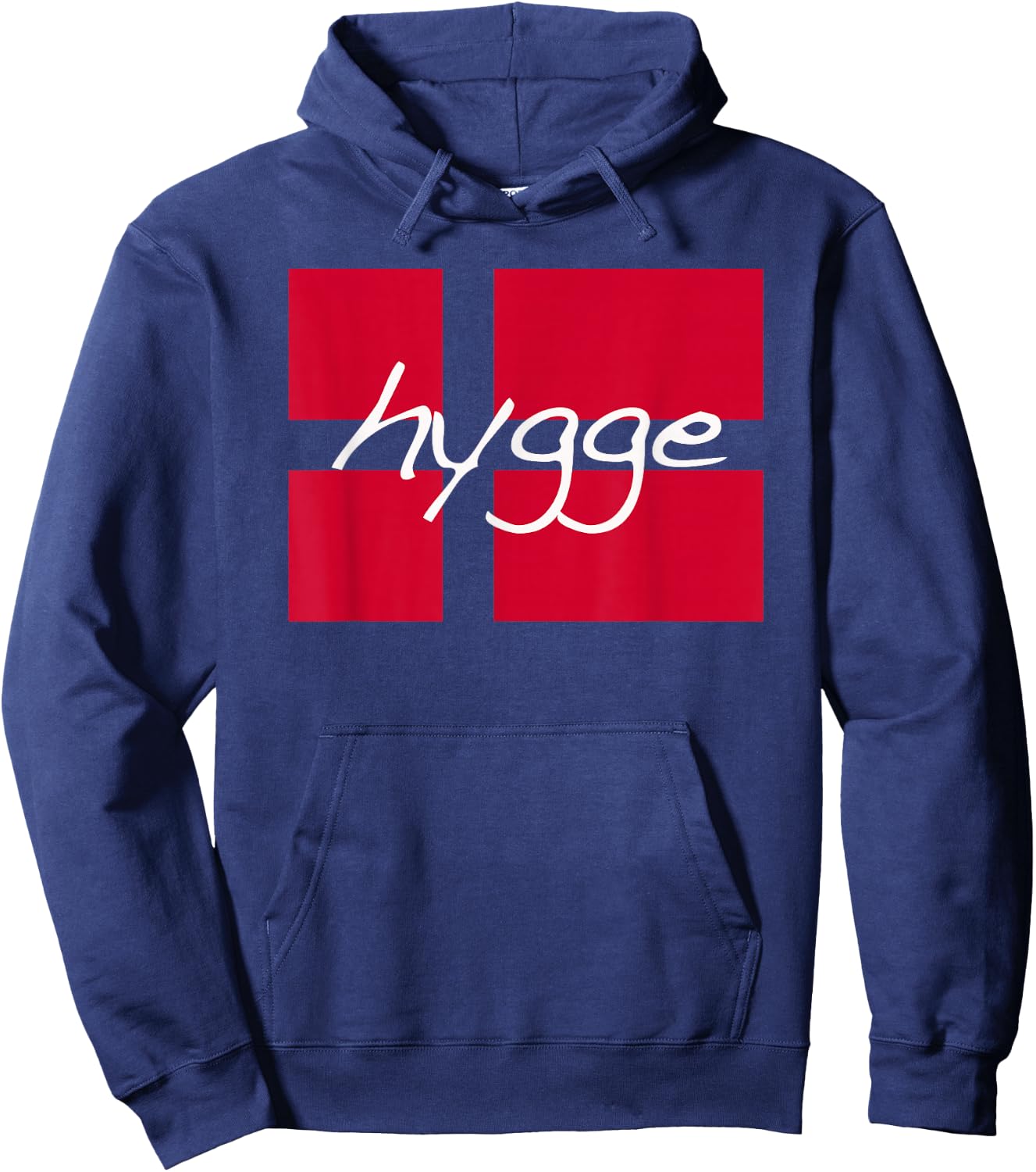 HYGGE DANISH FLAG hygge life Denmark Hoodie - Hoodie | Navy
