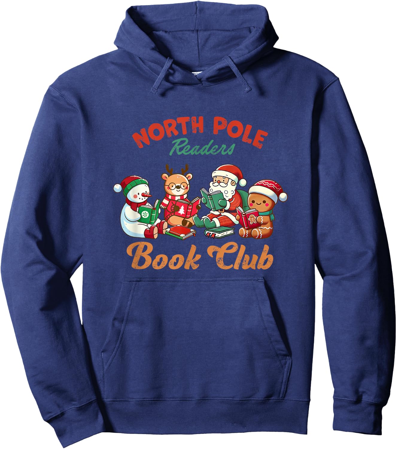 North Pole Readers Book Club Reading Book Christmas Hoodie - Hoodie | Navy