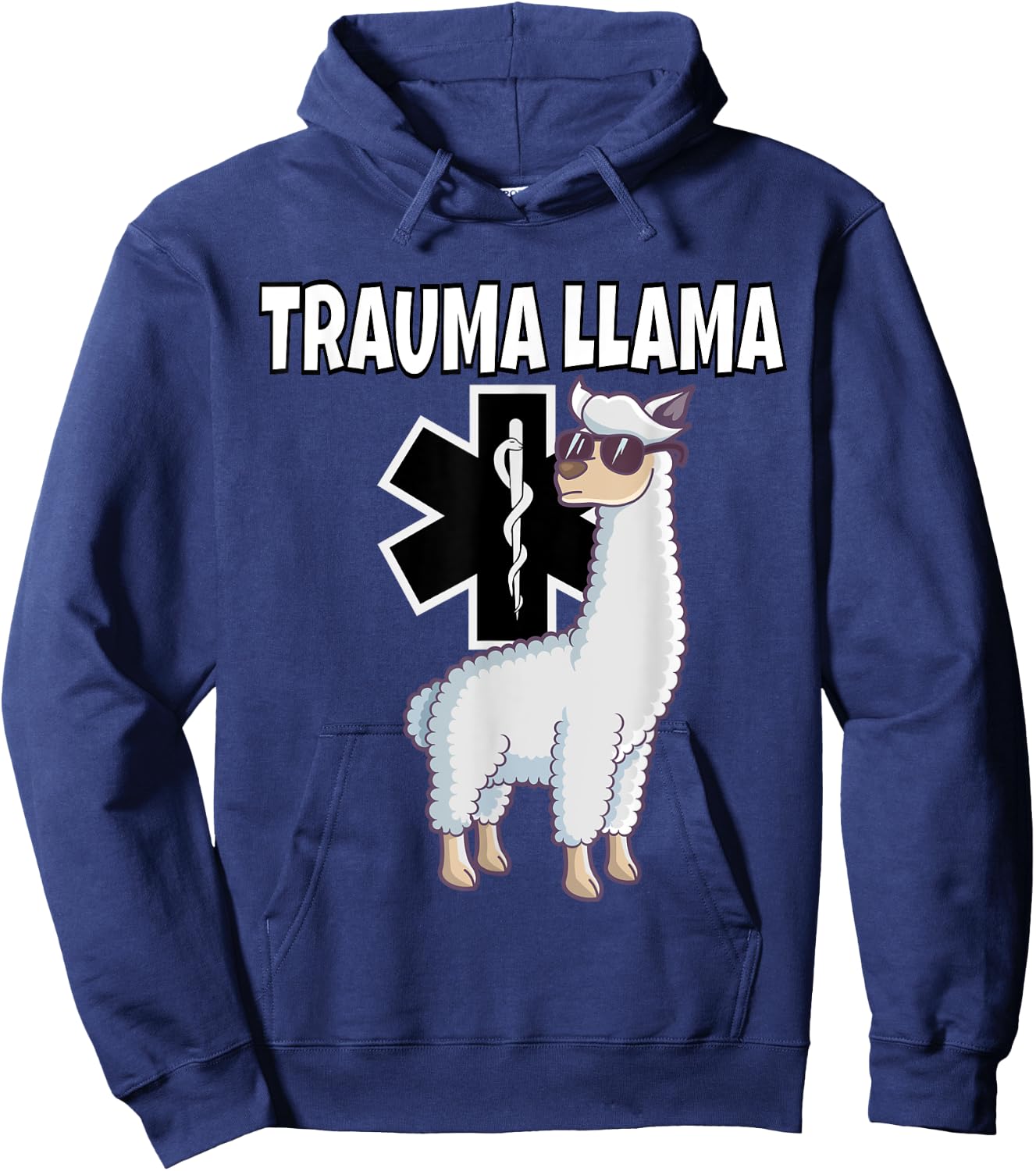 Funny Trauma Llama EMT Medic EMS Gift Hoodie - Hoodie | Navy