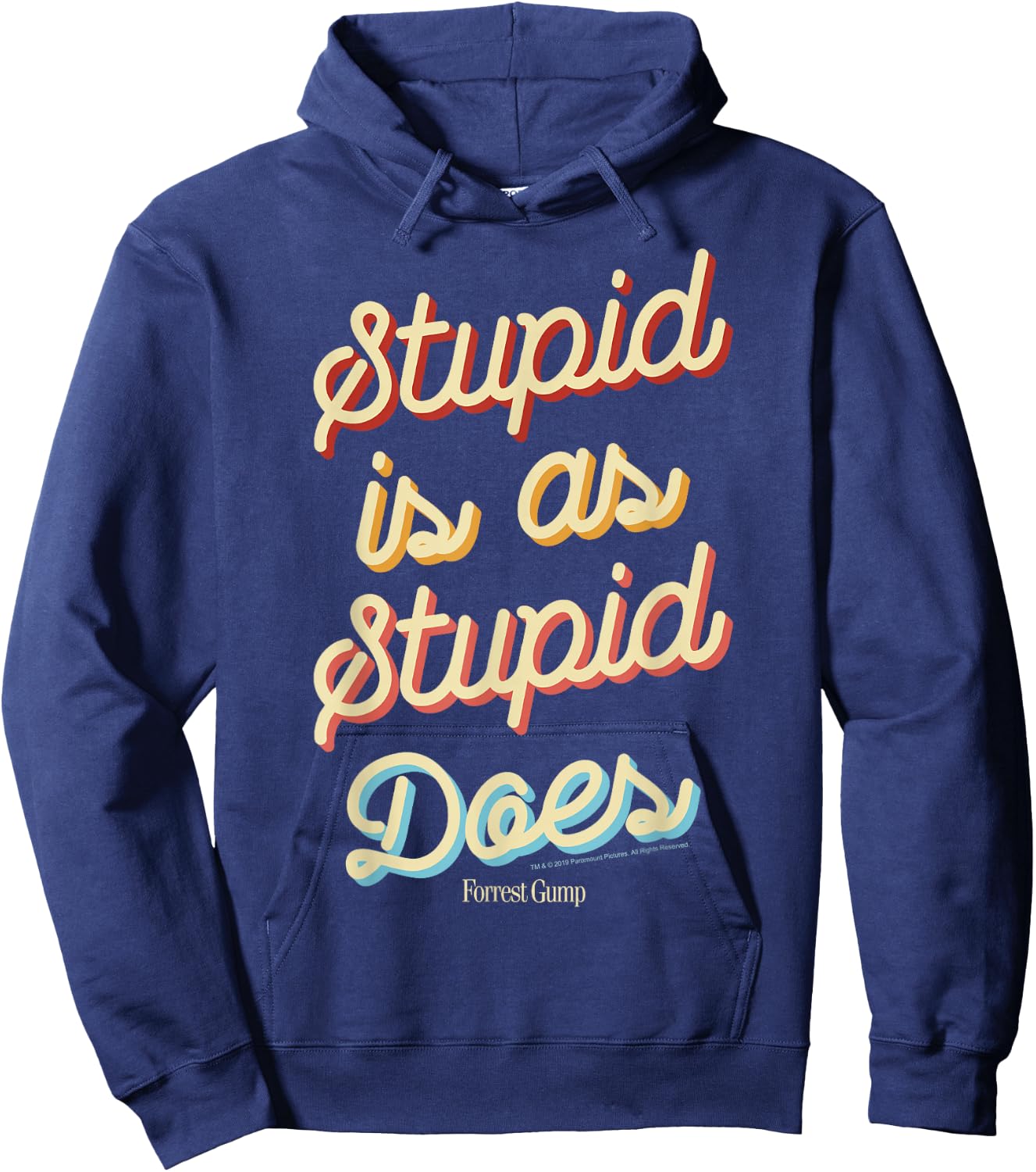 Forrest Gump Stupid is As Stupid Does Script Text Hoodie - Hoodie | Navy
