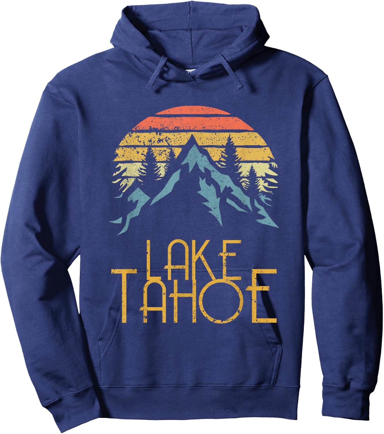 Vintage Lake Tahoe California Nevada Retro T Shirt Hoodie - Hoodie | Navy