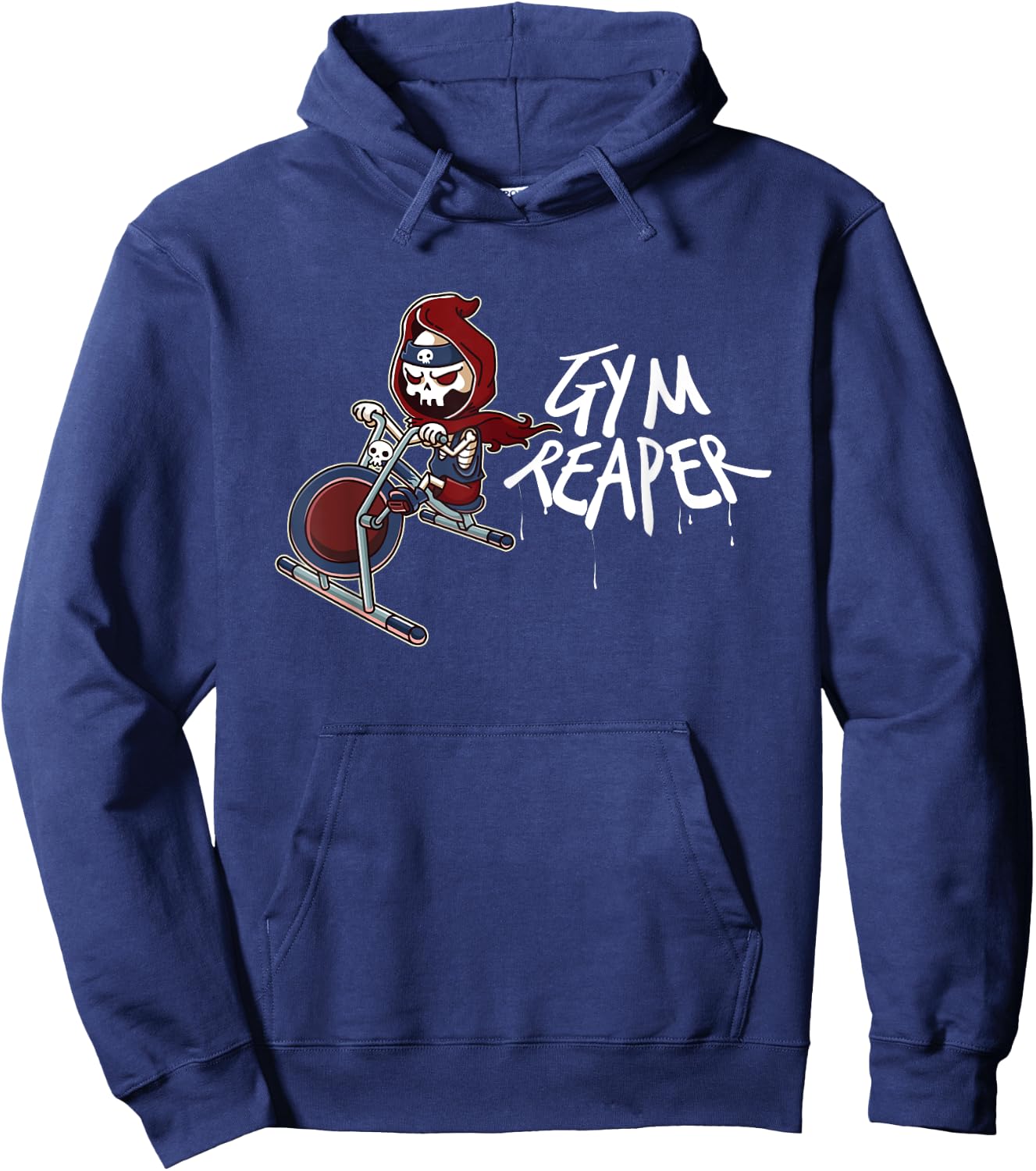 Gym Reaper Grim Reaper Cardio Is Hardio Workout Halloween Hoodie - Hoodie | Navy
