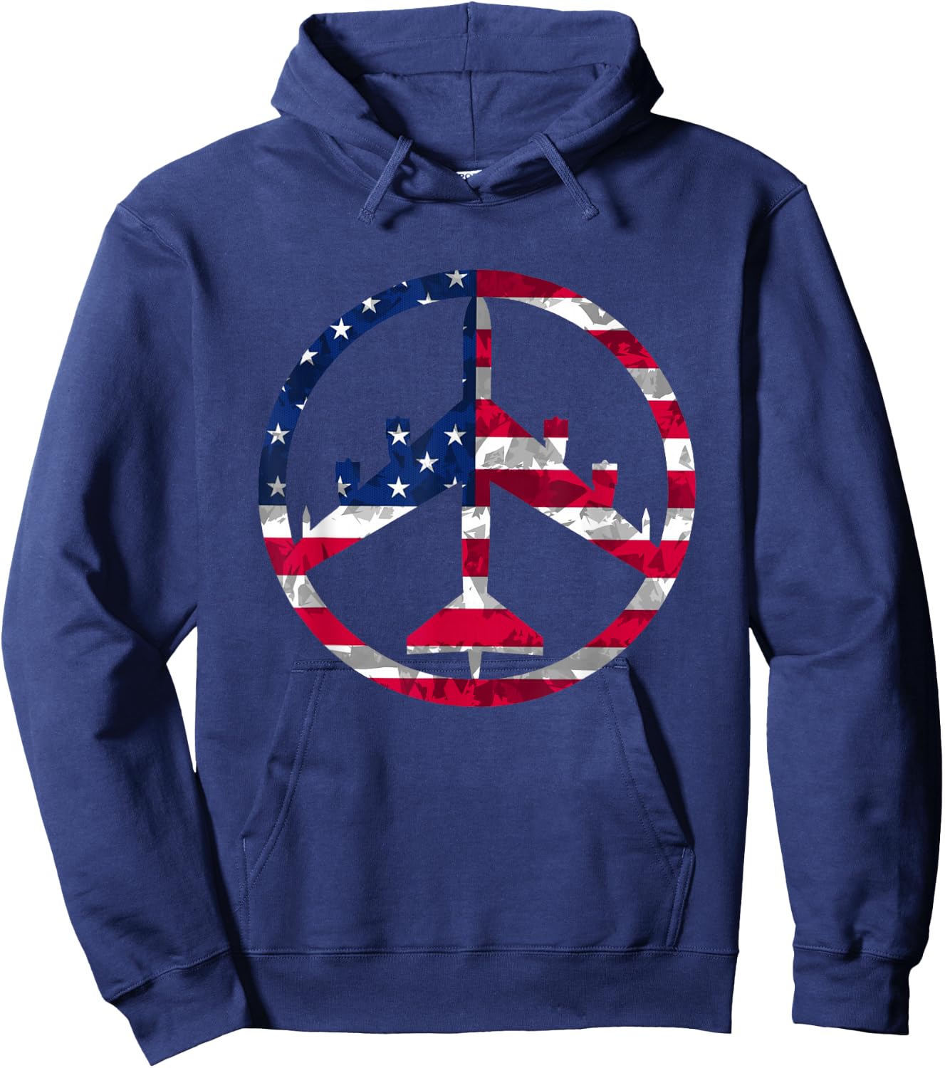 Peace Through Superior Firepower B-52 Bomber T shirt Hoodie - Hoodie | Navy