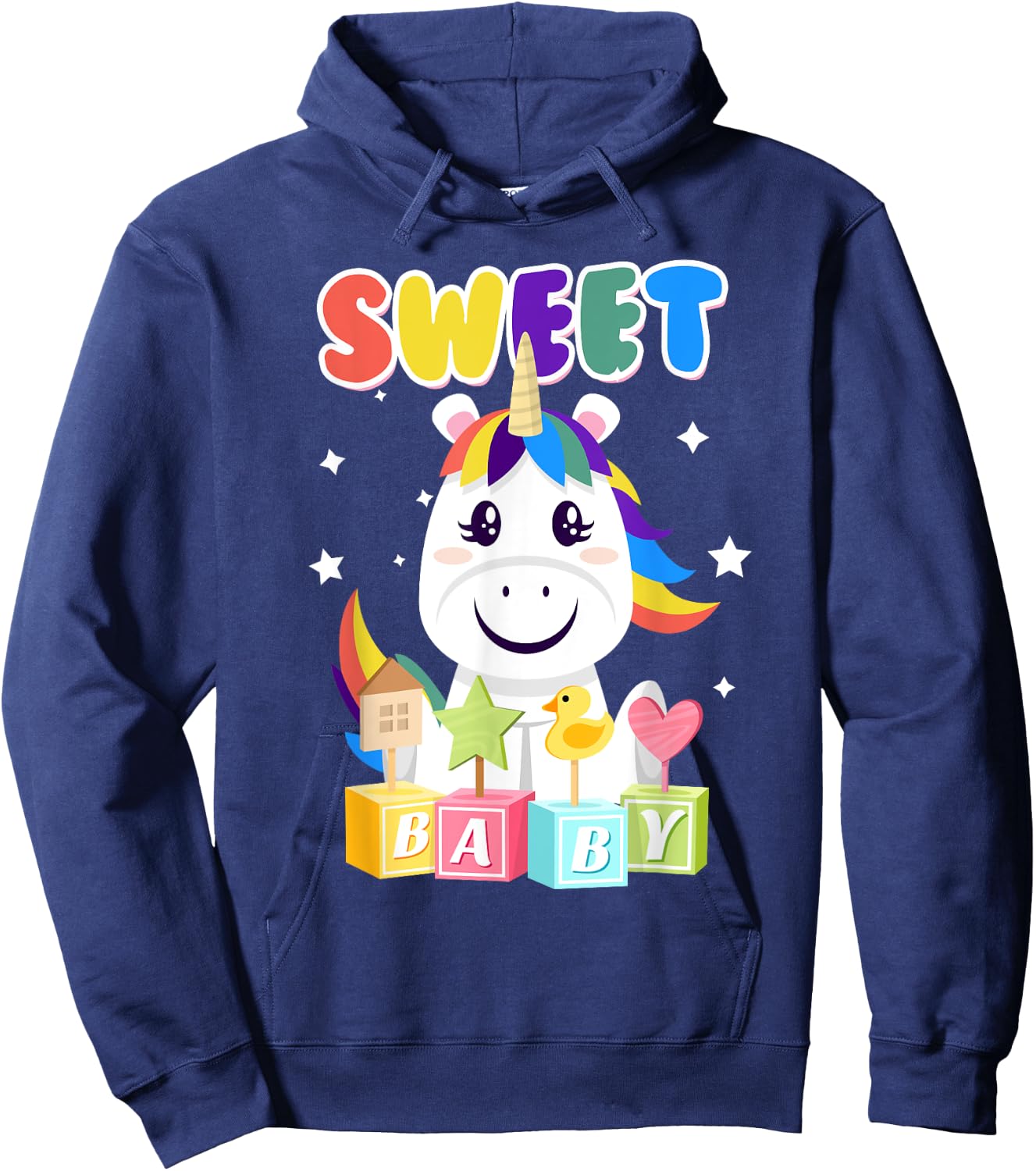 ABDL Ab DL Unicorn Rainbow Cute Baby DDLG Hoodie - Hoodie | Navy