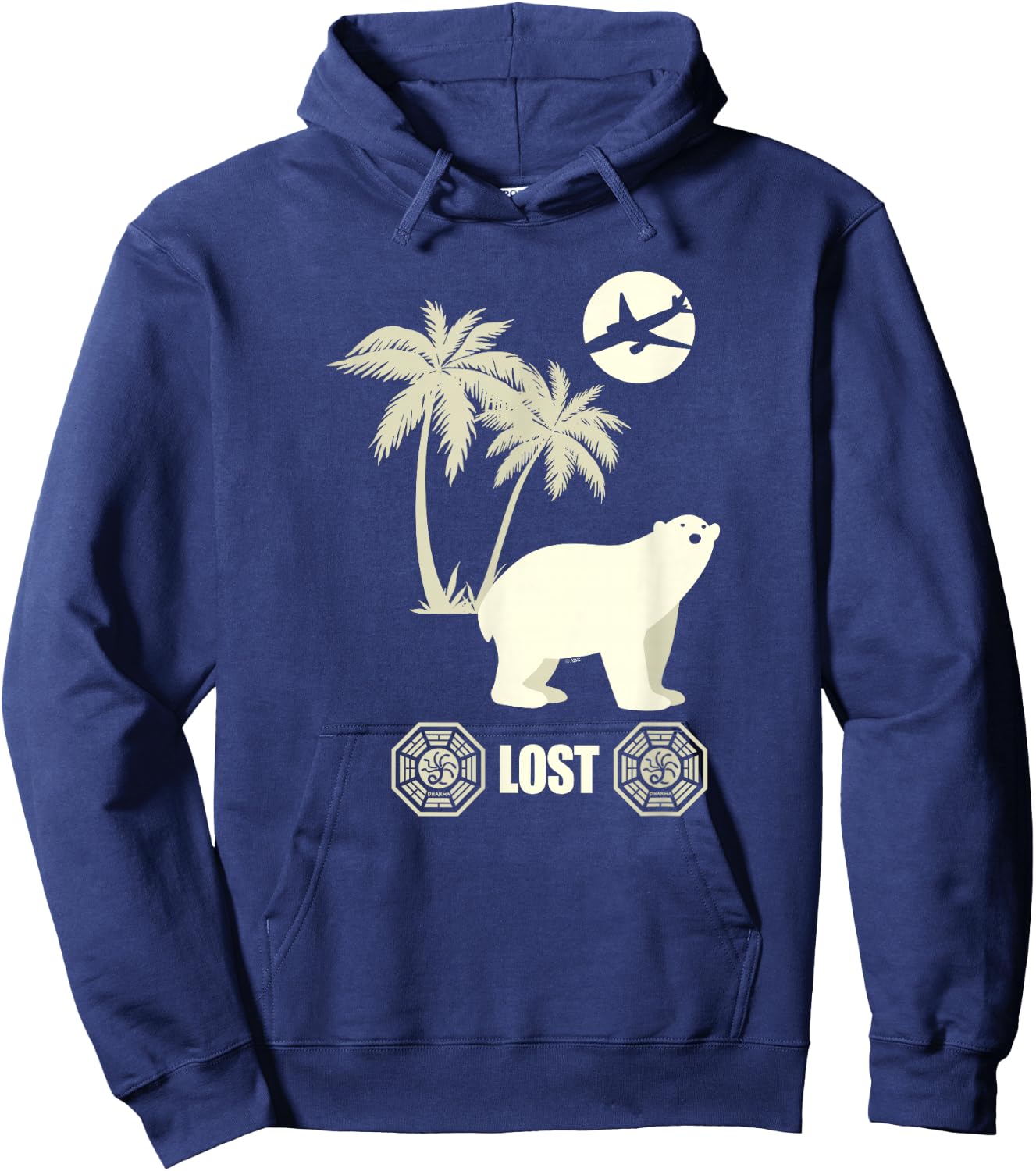 Lost Polar Bear, Island, and Plane Hoodie - Hoodie | Navy