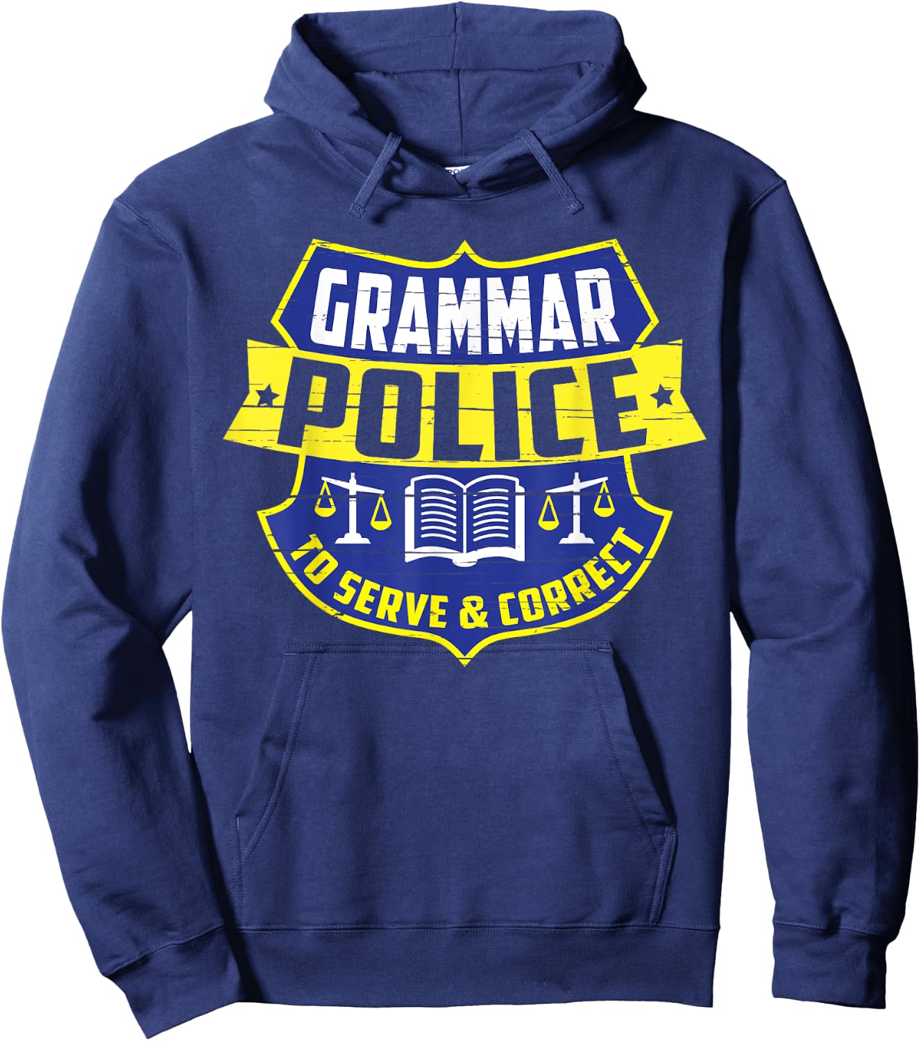 English Grammar Police - Teacher Quotes Literary Gift Hoodie - Hoodie | Navy