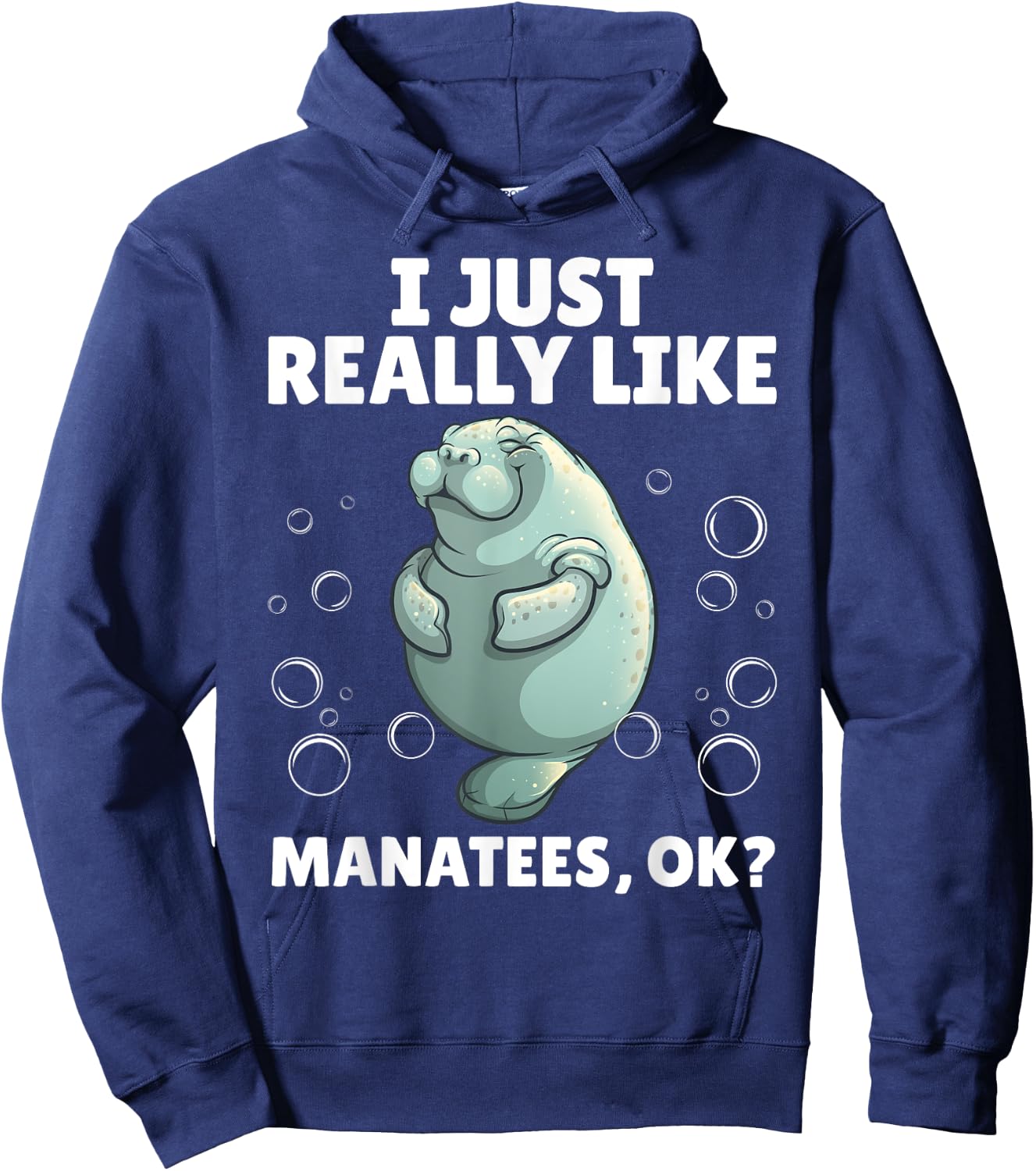 Funny Manatee Art Women Kids Sea Cow Manatee Lover Hoodie - Hoodie | Navy