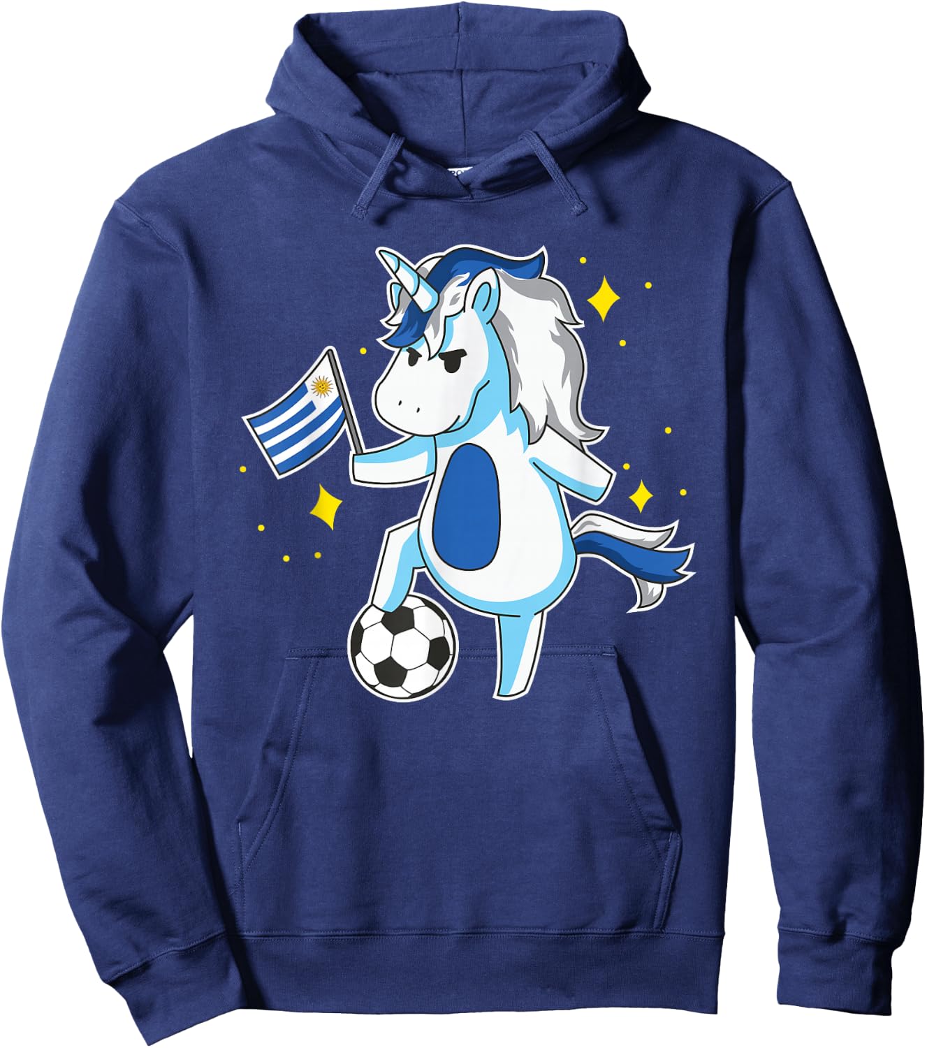 Soccer Unicorn Uruguay Jersey Design Uruguayan Football Gift Hoodie - Hoodie | Navy