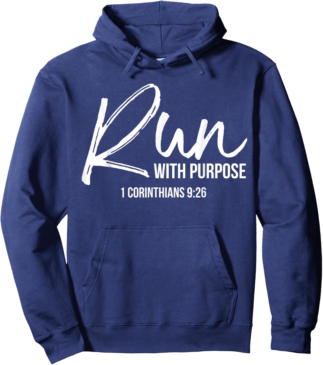 Christian Runner Gift Running Gear Run with Purpose Quote Small Hoodie - Hoodie | Navy
