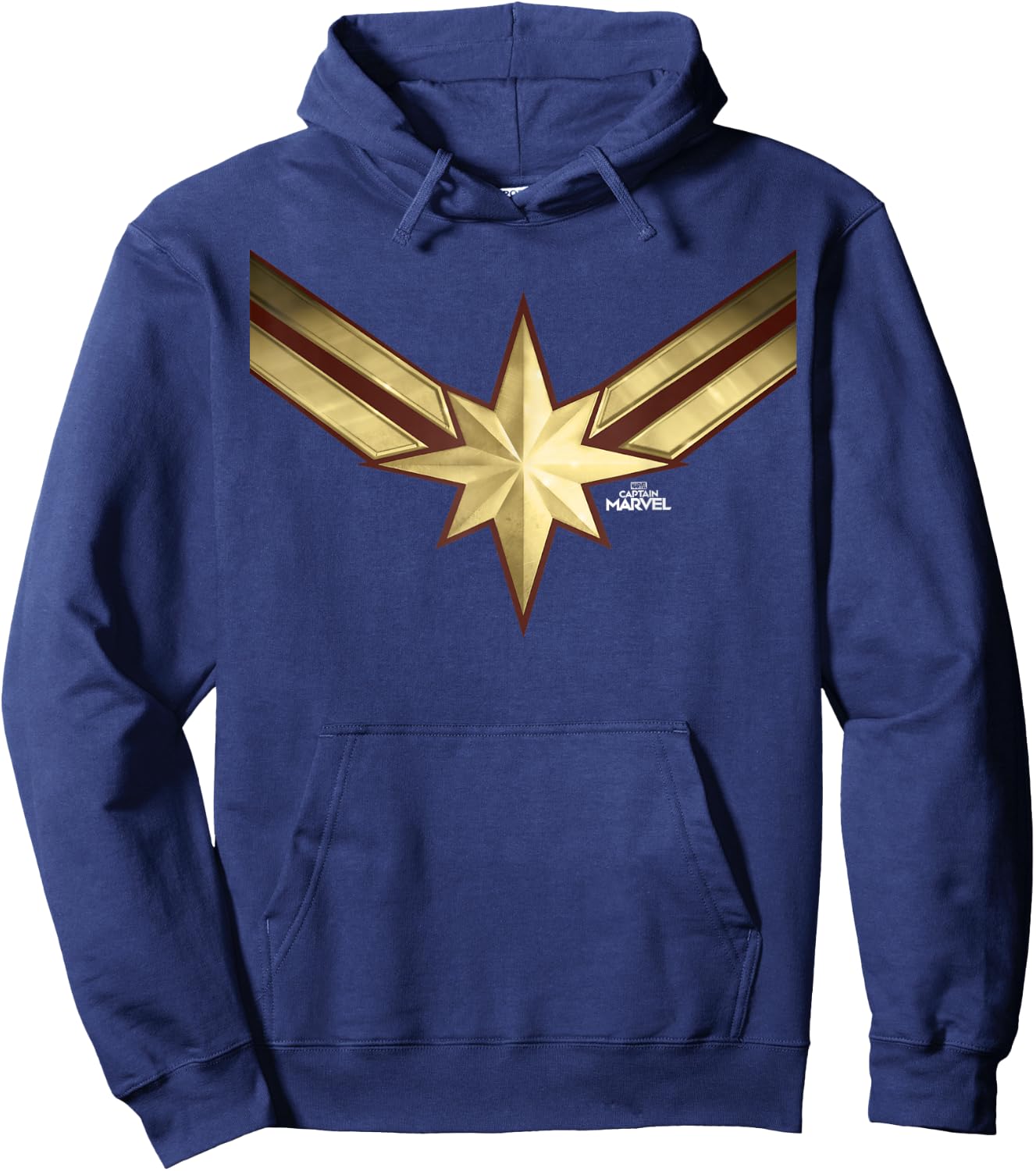 Captain Marvel Gleaming Chest Logo Graphic Hoodie - Hoodie | Navy