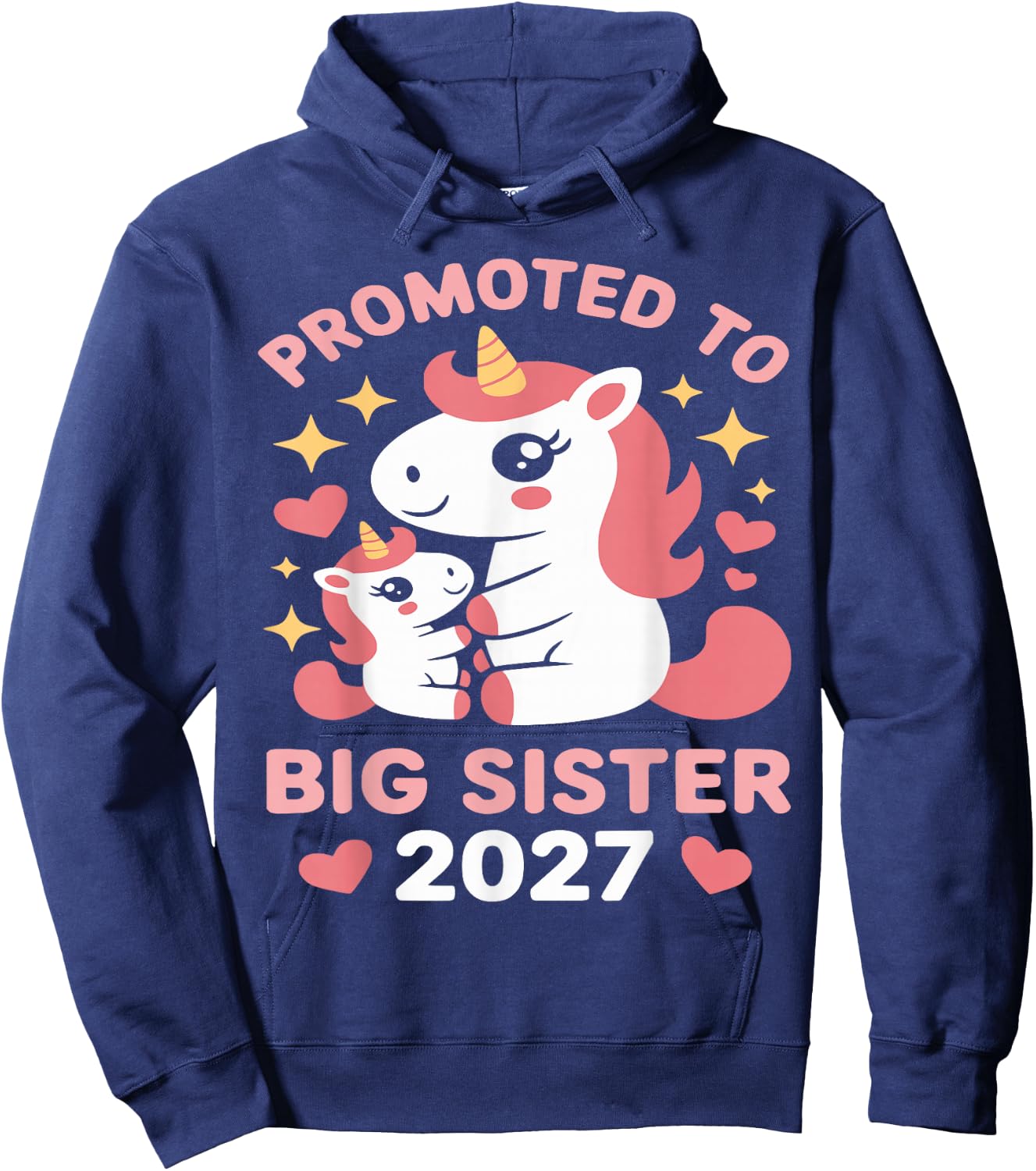 Soon to Be Big Sister 2027 Cute Promoted to Big Sister 2027 Hoodie - Hoodie | Navy