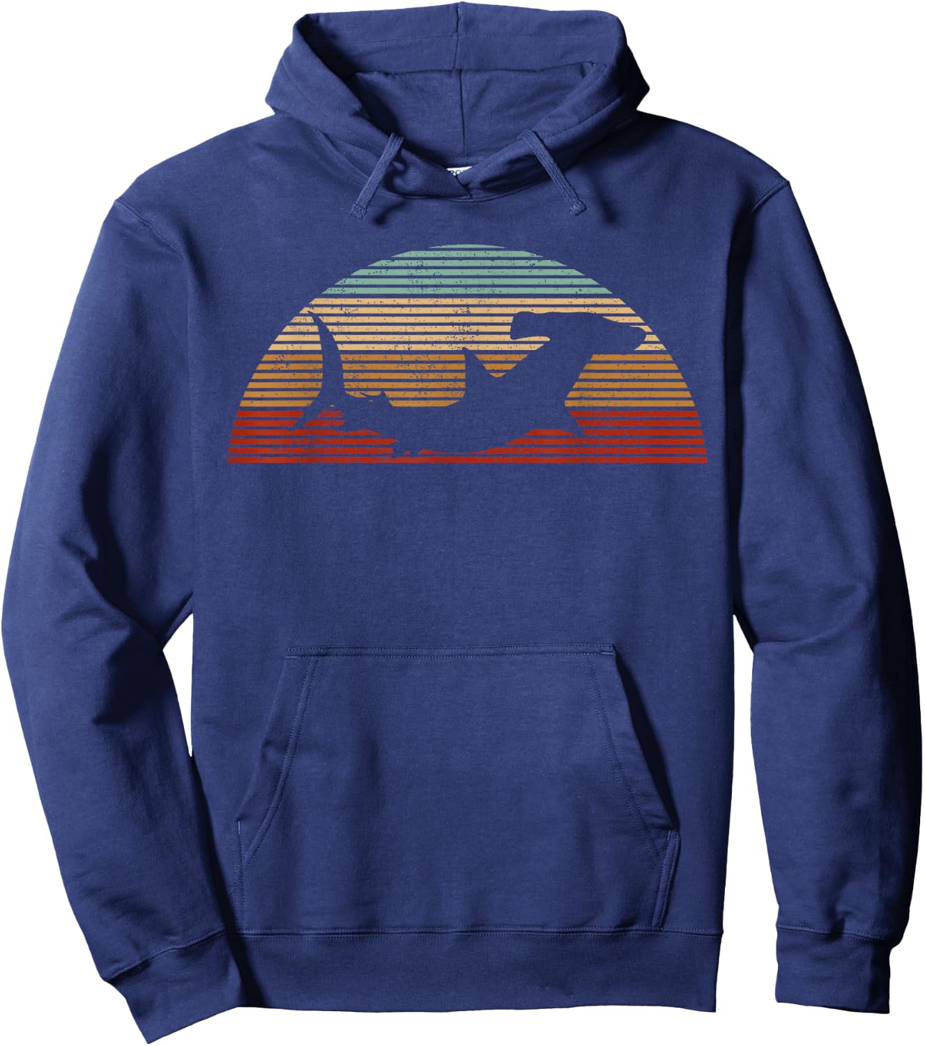 Hammerhead Shark Vintage Retro Fishing Gift Hoodie - Hoodie | Navy