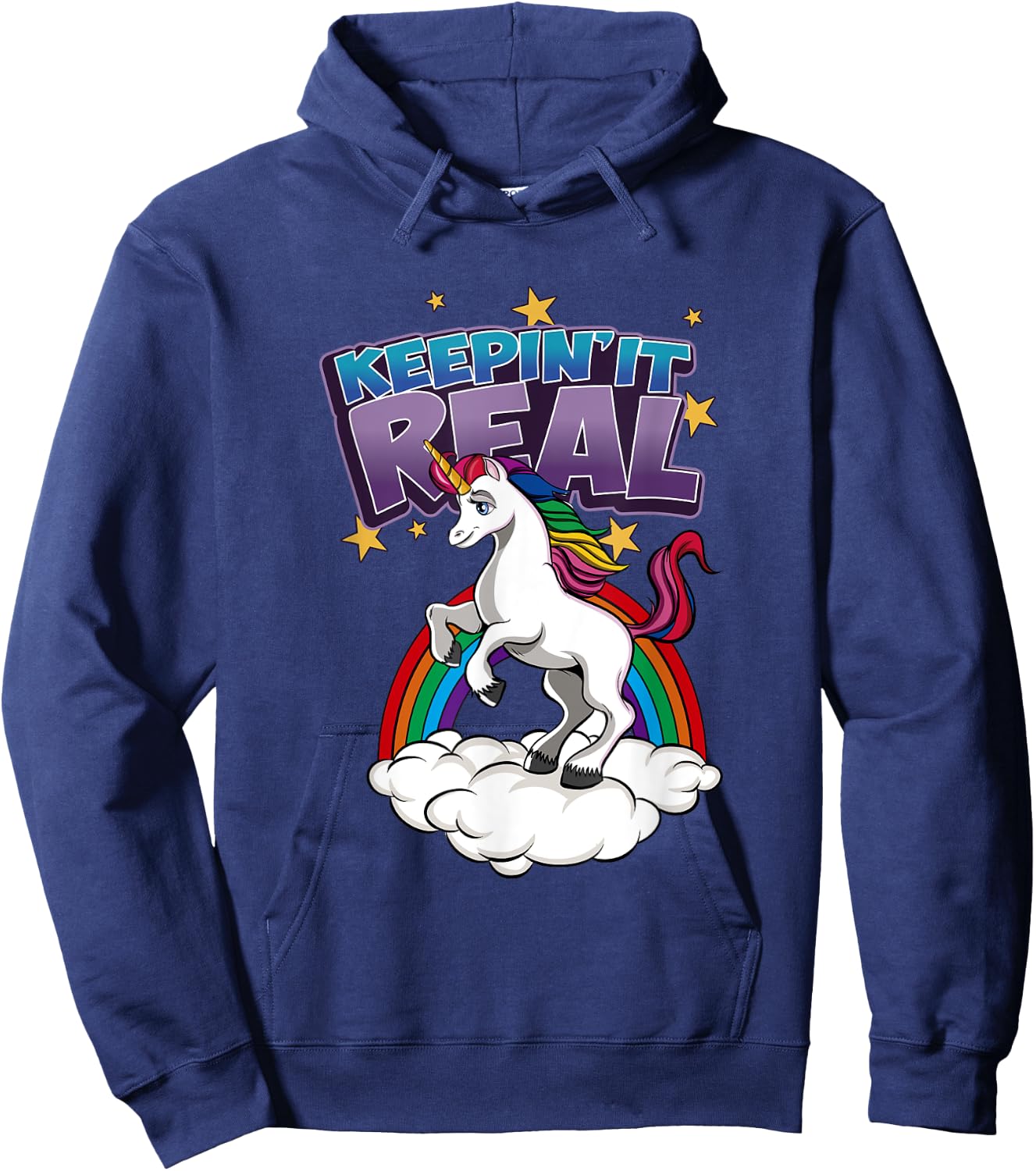 Keepin It Real Unicorn Hoodie - Hoodie | Navy