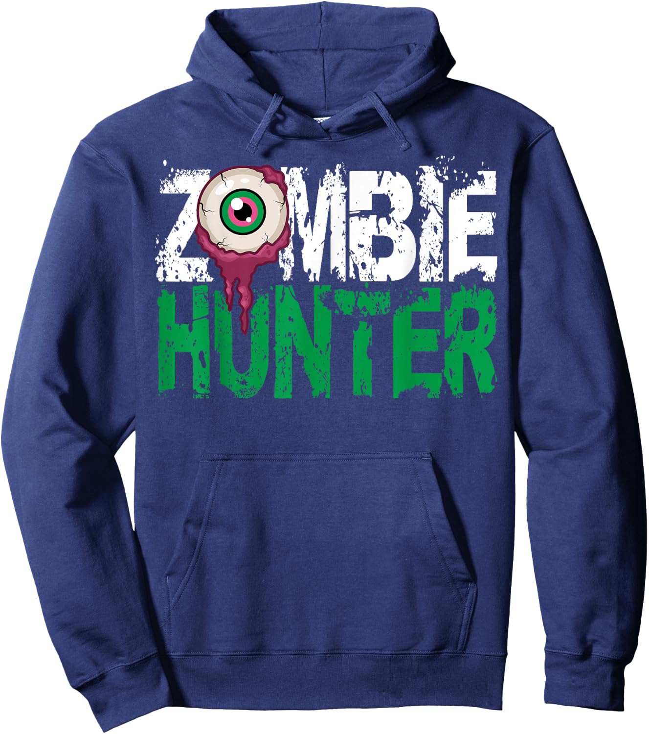 Zombie Hunter Halloween Shirt Cute with an Eye Hunting Gift Hoodie - Hoodie | Navy