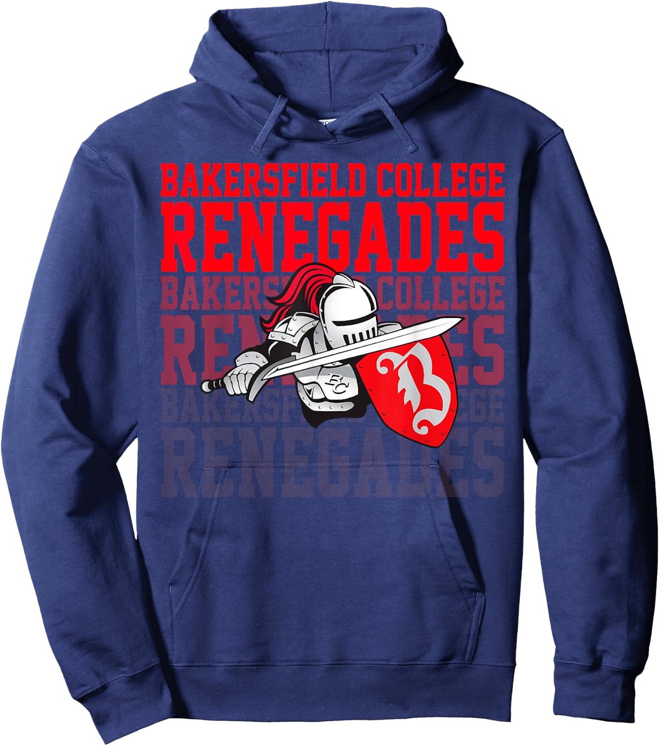 Bakersfield College Renegades AIC Retro Vintage Sports Hoodie - Hoodie | Navy