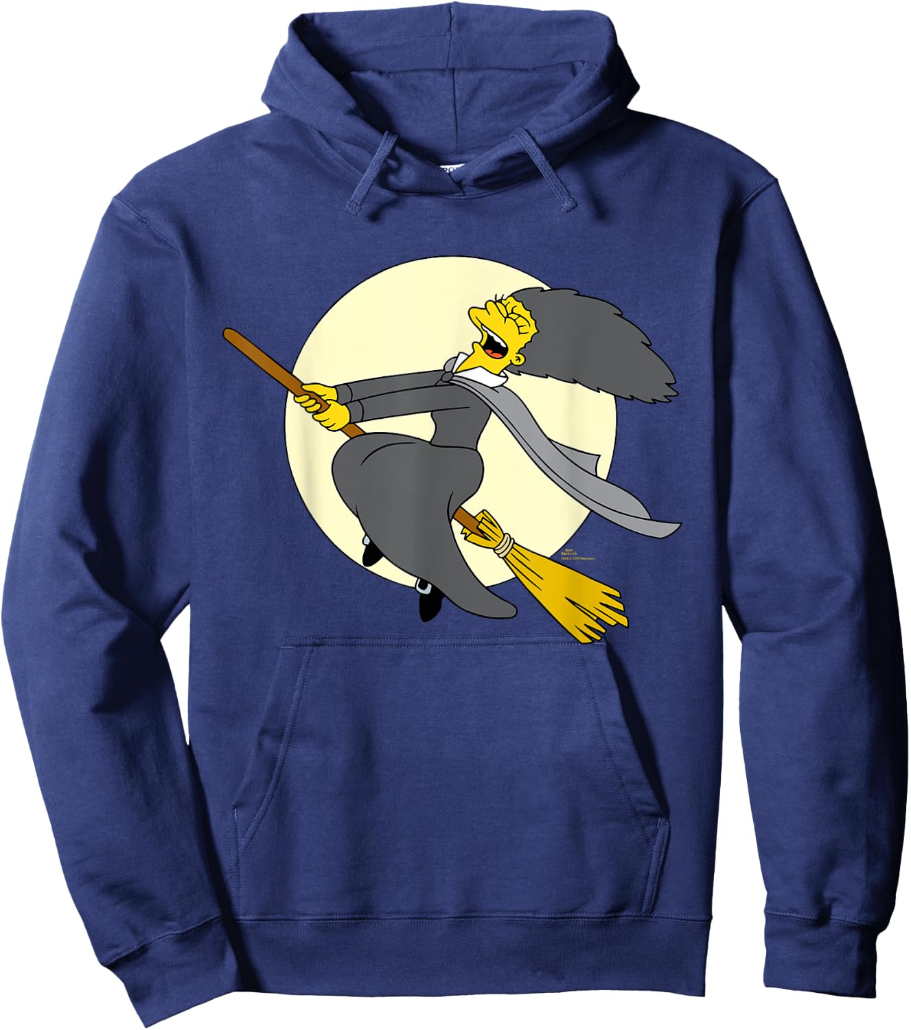 The Simpsons Halloween Witch Costume Marge on Flying Broom Hoodie - Hoodie | Navy