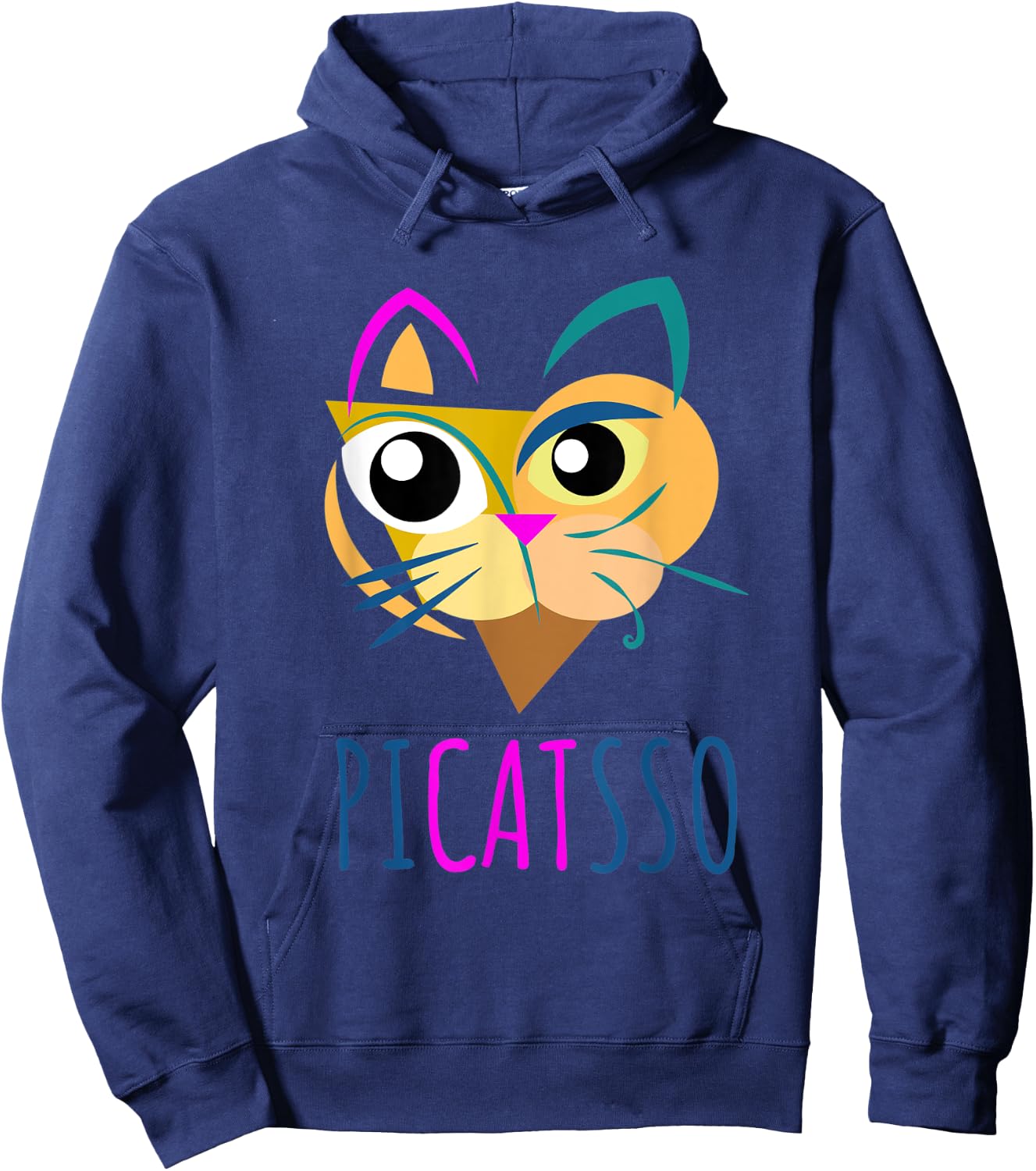 Funny Abstract Cat Art Picatsso Shirt For Art Teachers Men Women Kids Hoodie - Hoodie | Navy