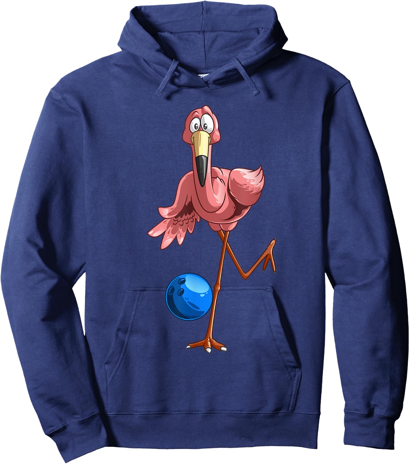 Cool Bowling Flamingo | Funny Shorebirds Lover Player Gift Hoodie - Hoodie | Navy