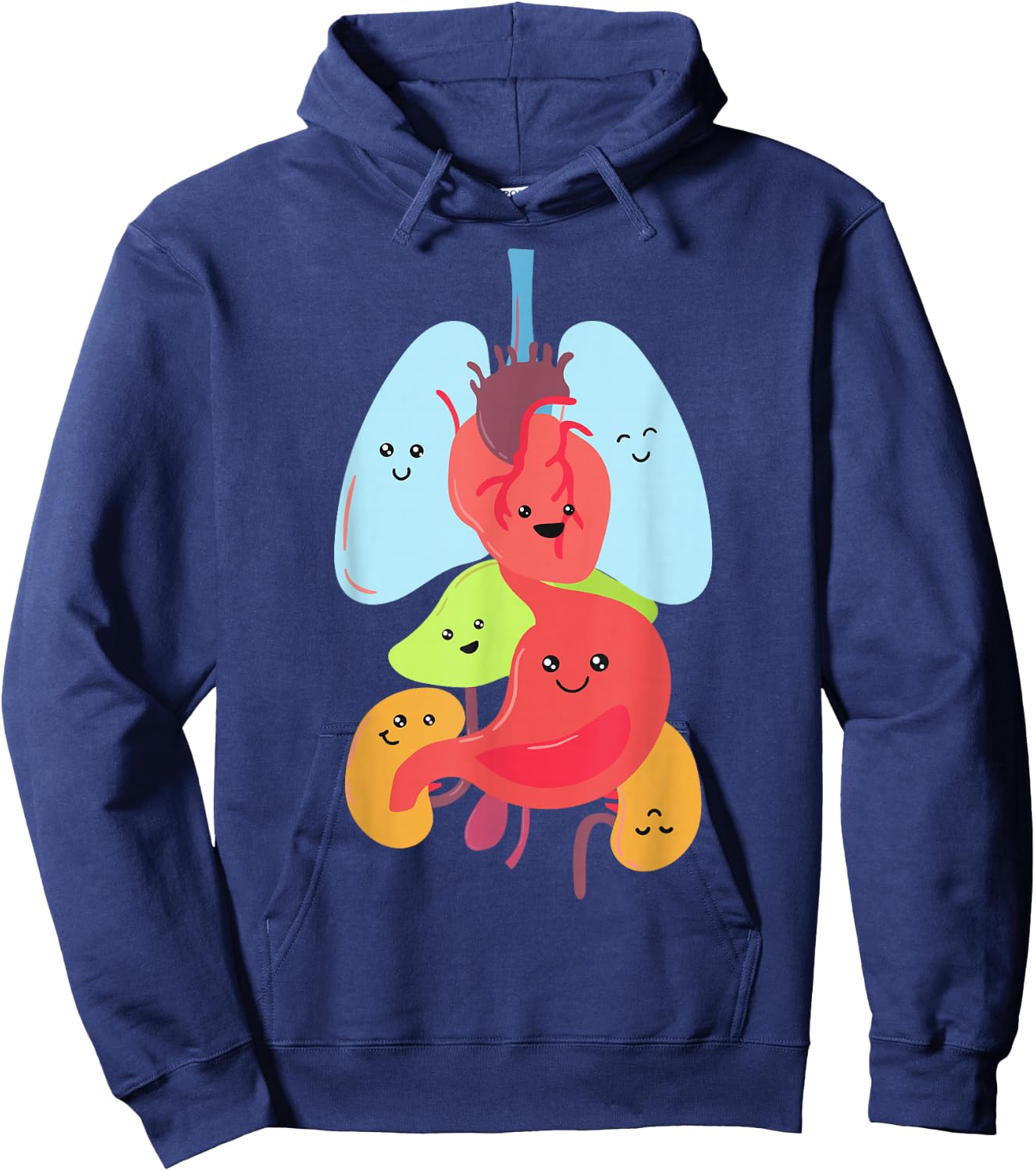 Cute Anatomy - Internal Organs Body Hoodie - Hoodie | Navy
