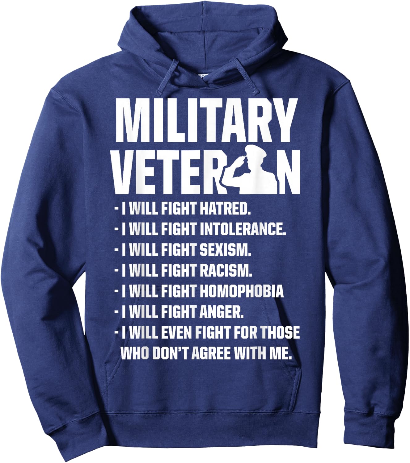 Military Veterans Against Trump 2020 Fight USA Election Hoodie - Hoodie | Navy