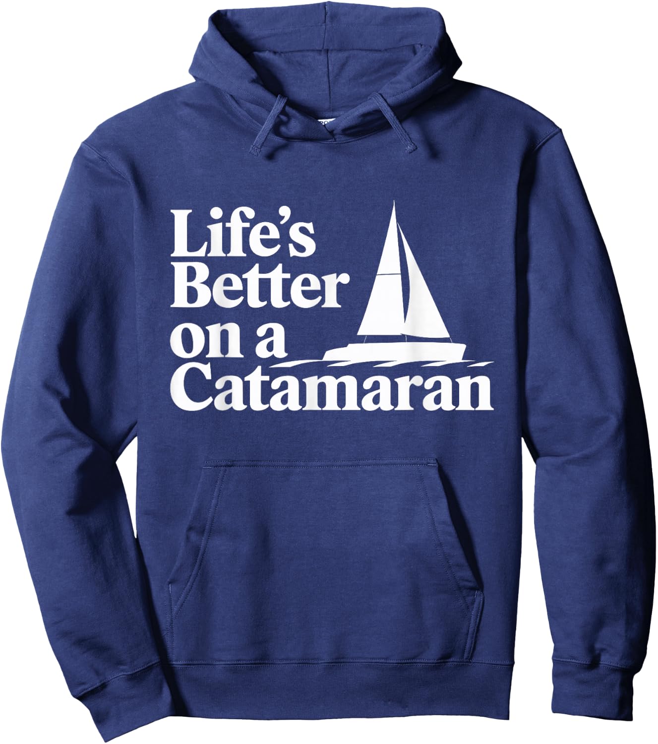 Catamaran Sailing Yachting Boating Ocean Explorer Maritime Hoodie - Hoodie | Navy