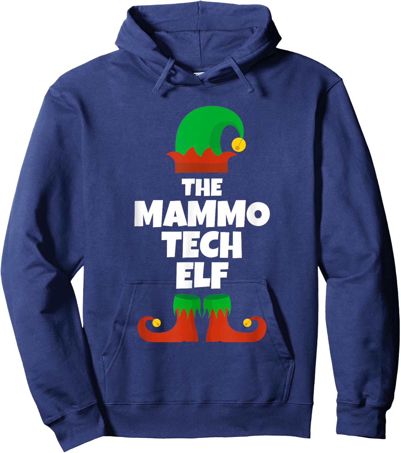 I'm The Mammo Tech Elf Family Pajama Christmas Mammography Hoodie - Hoodie | Navy