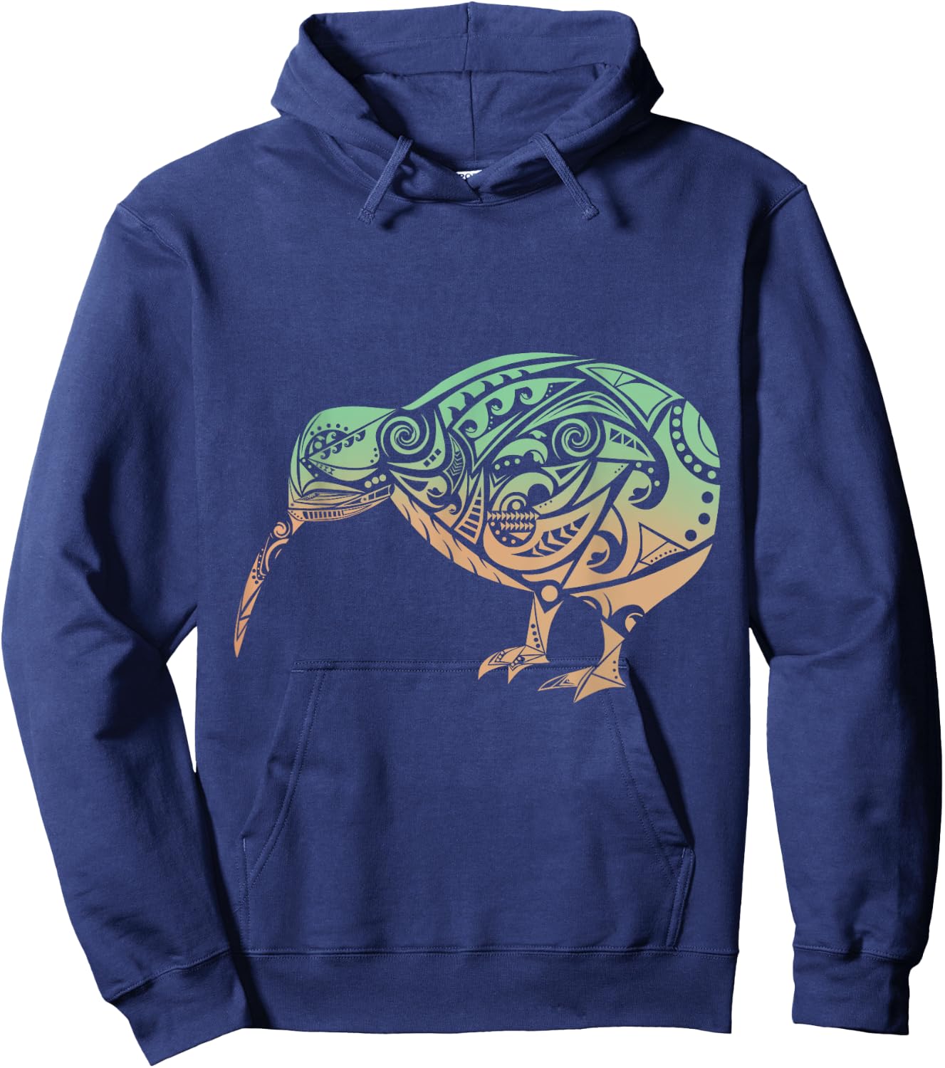 Polynesia Maori Kiwi Bird Green Orange New Zealand Gift Hoodie - Hoodie | Navy