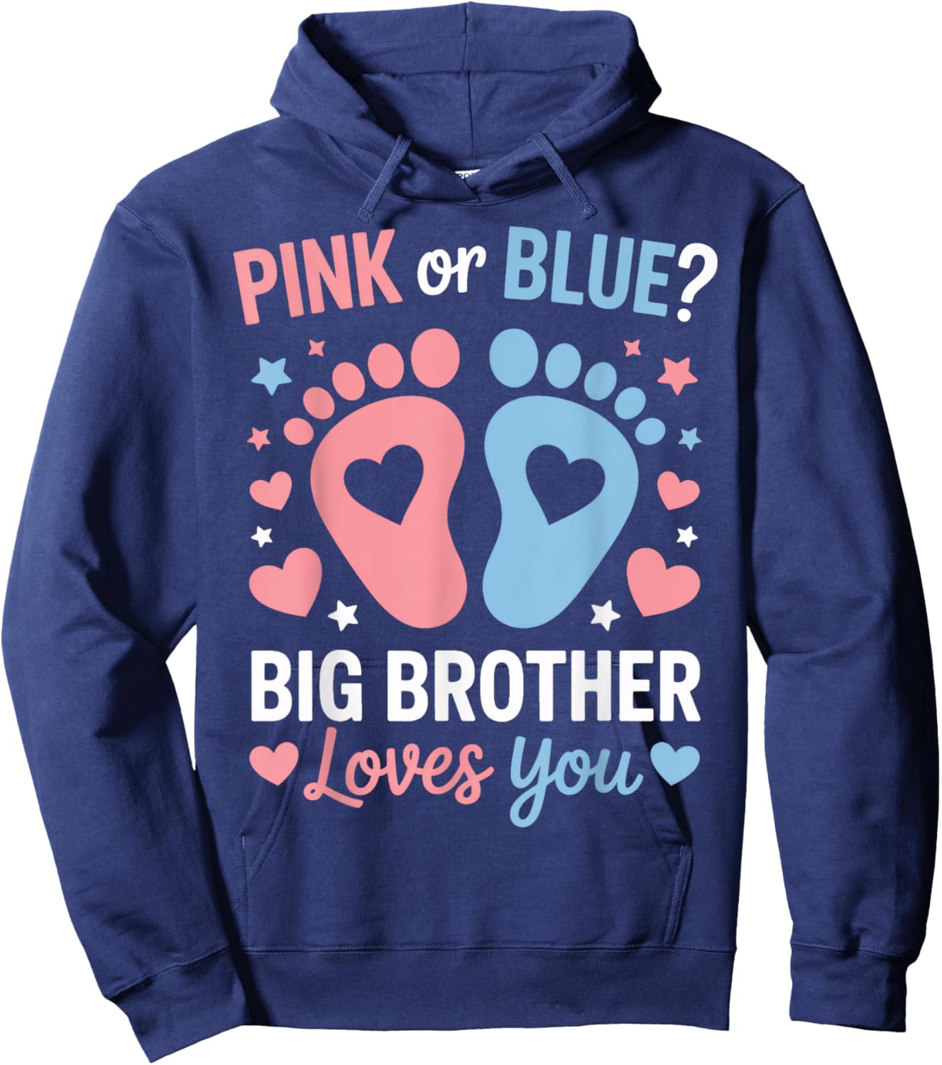 Big Brother Loves You Gender Reveal Toddler Event Hoodie - Hoodie | Navy