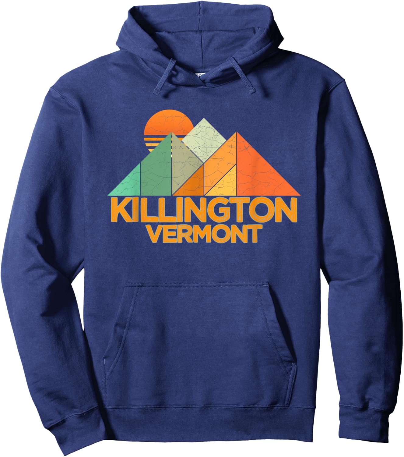 Retro Vintage Killington -Distressed Shirt Hoodie - Hoodie | Navy