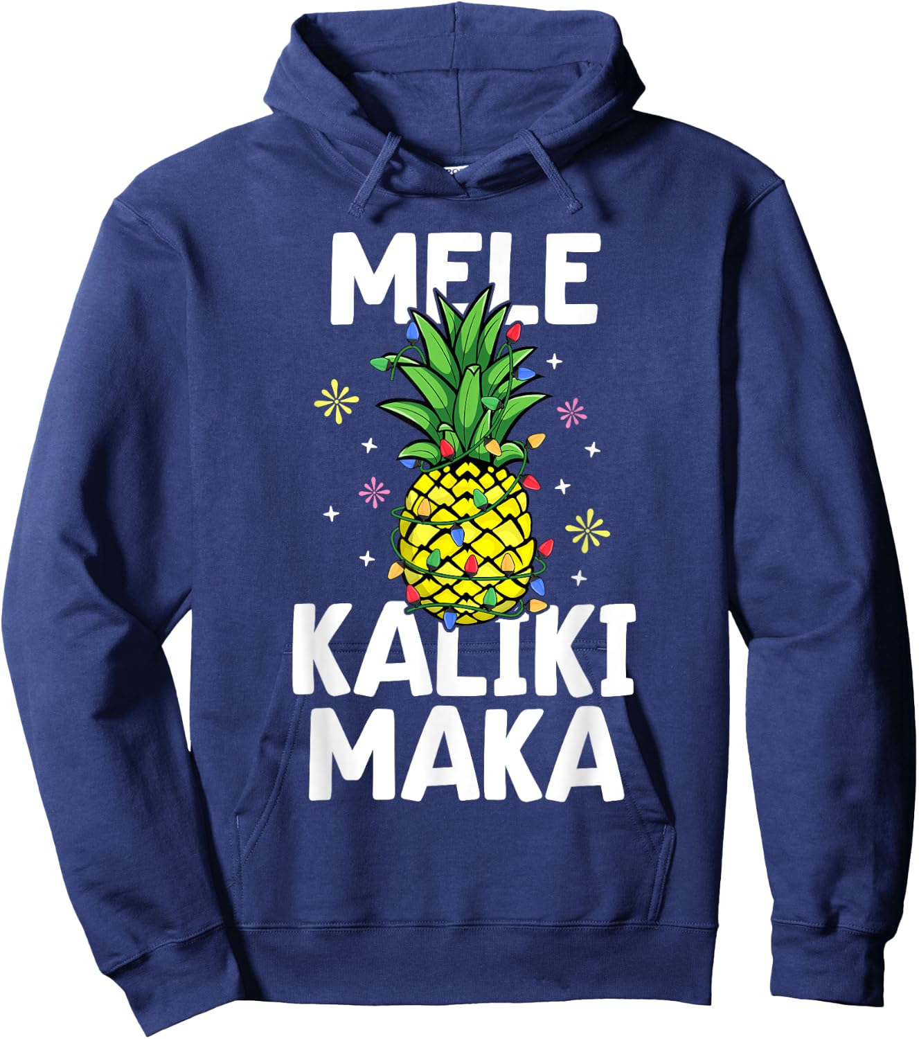 Mele Kalikimaka Tropical Christmas Pineapple Hawaii Xmas Hoodie - Hoodie | Navy