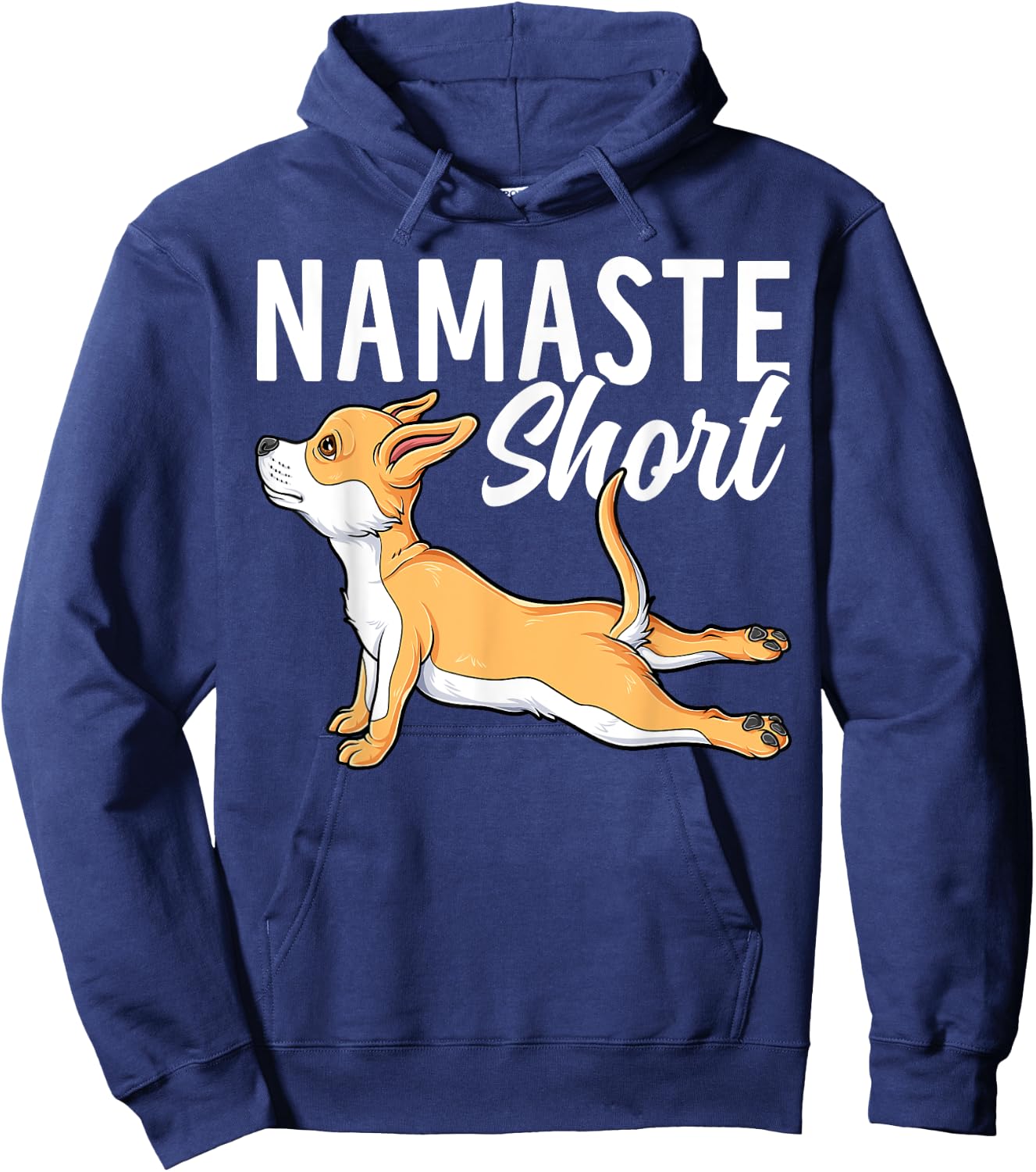 Namaste Short Funny Chihuahua Dog Lover Yoga Pose Hoodie - Hoodie | Navy