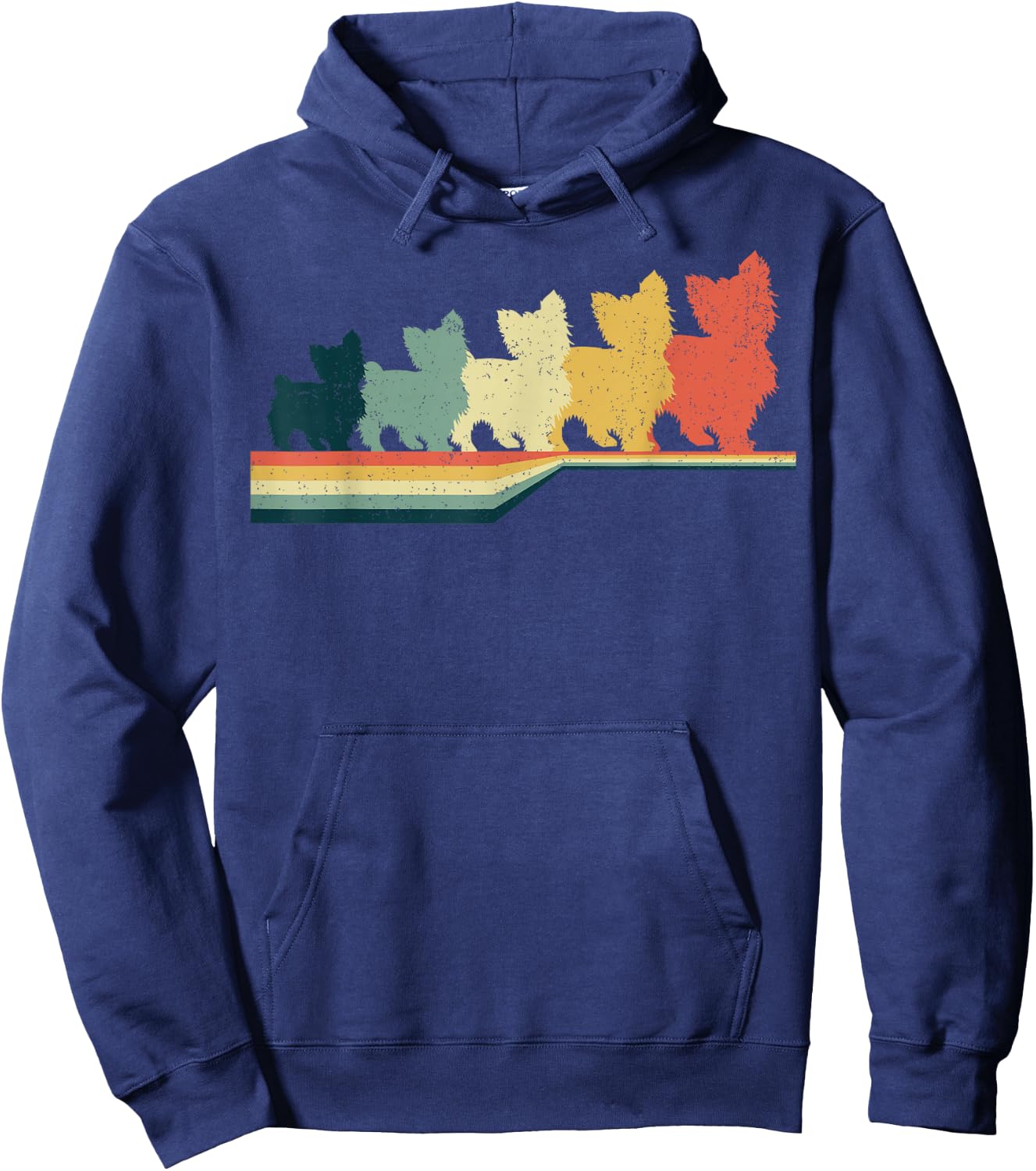 Yorkie Poo Dog Cute Pet Art Vintage Retro Hoodie - Hoodie | Navy