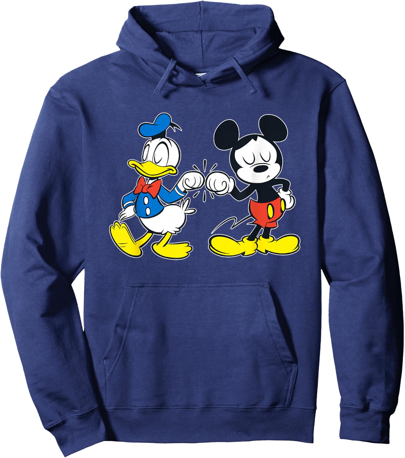Disney Mickey Mouse and Donald Duck Best Friends Outline Small Hoodie - Hoodie | Navy