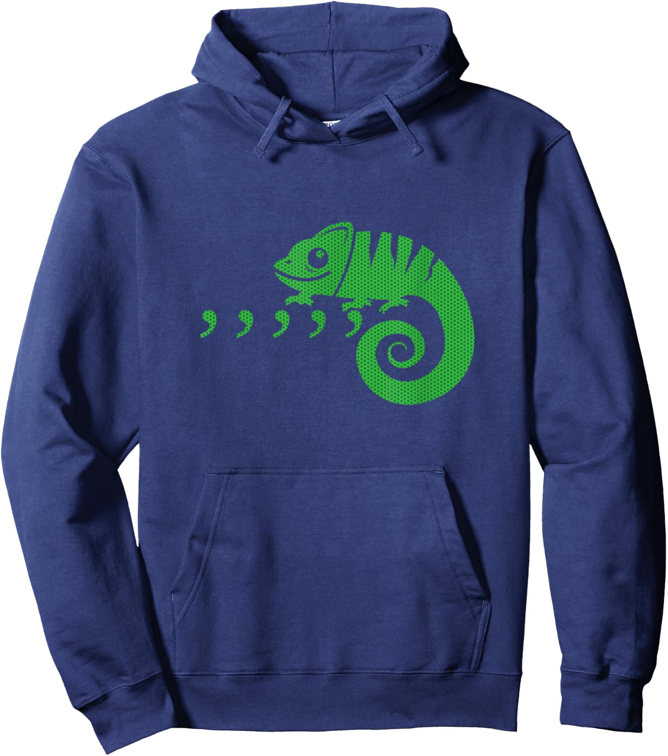 Comma Chameleon funny 80's pop music Karma print Hoodie - Hoodie | Navy